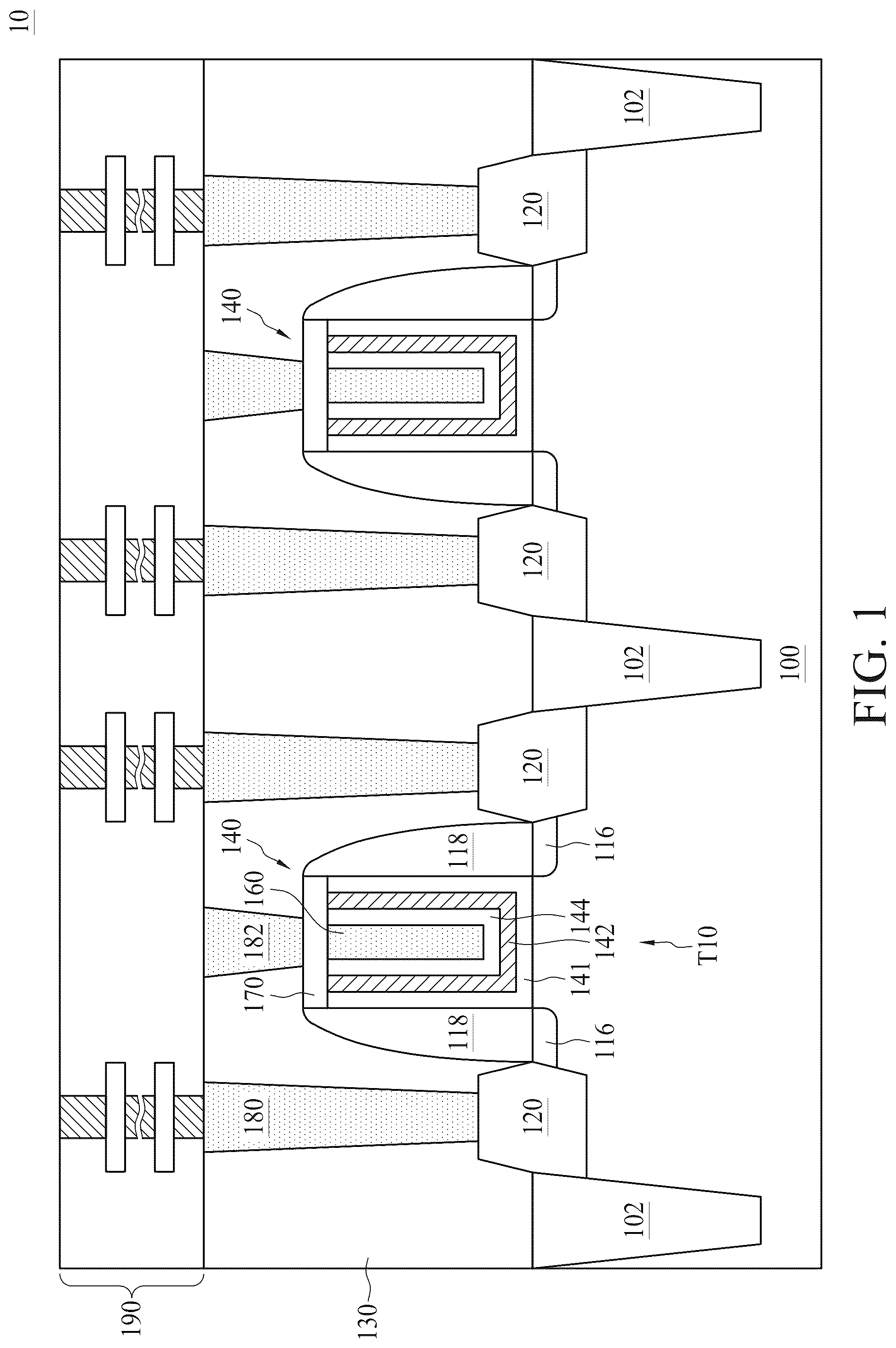 Patent US12581876 Figure 1 – Semiconductor device including work function layer doped with barrier elements and method for forming the same