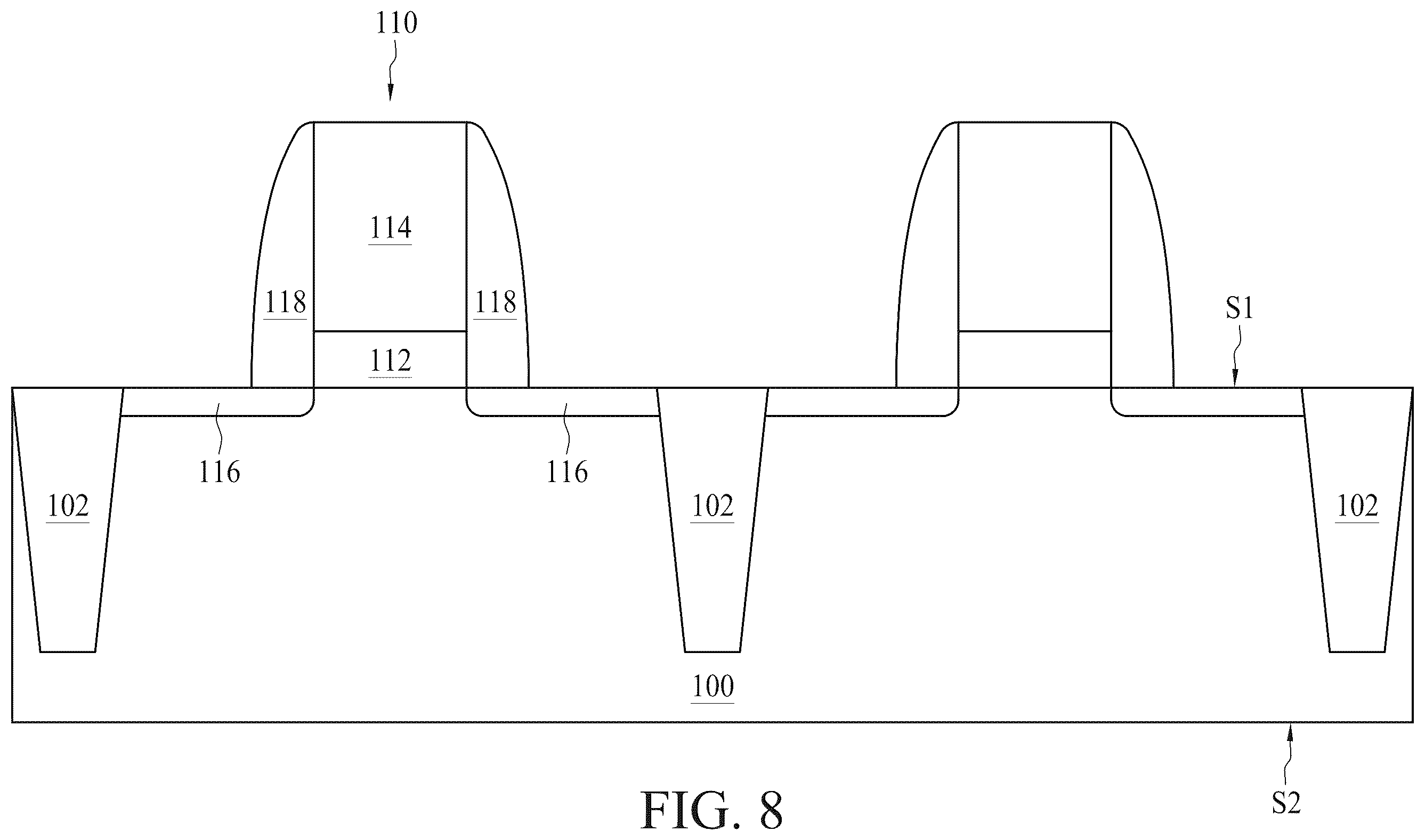 Patent US12581876 Figure 8 – Semiconductor device including work function layer doped with barrier elements and method for forming the same
