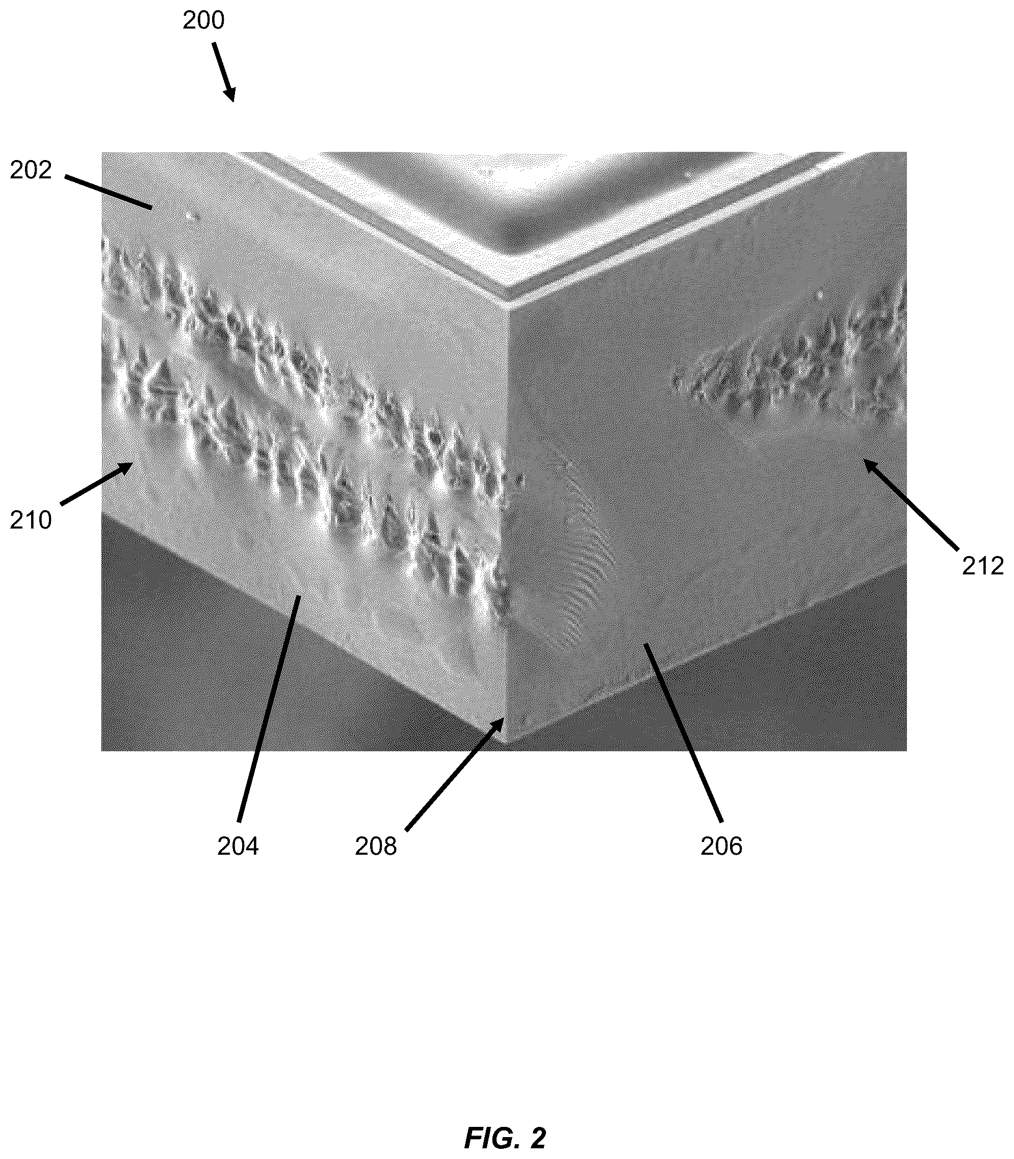 Patent US12581888 Figure 2 – Singulated semiconductor device including a layer modification offset from a corner thereof and methods for forming the same