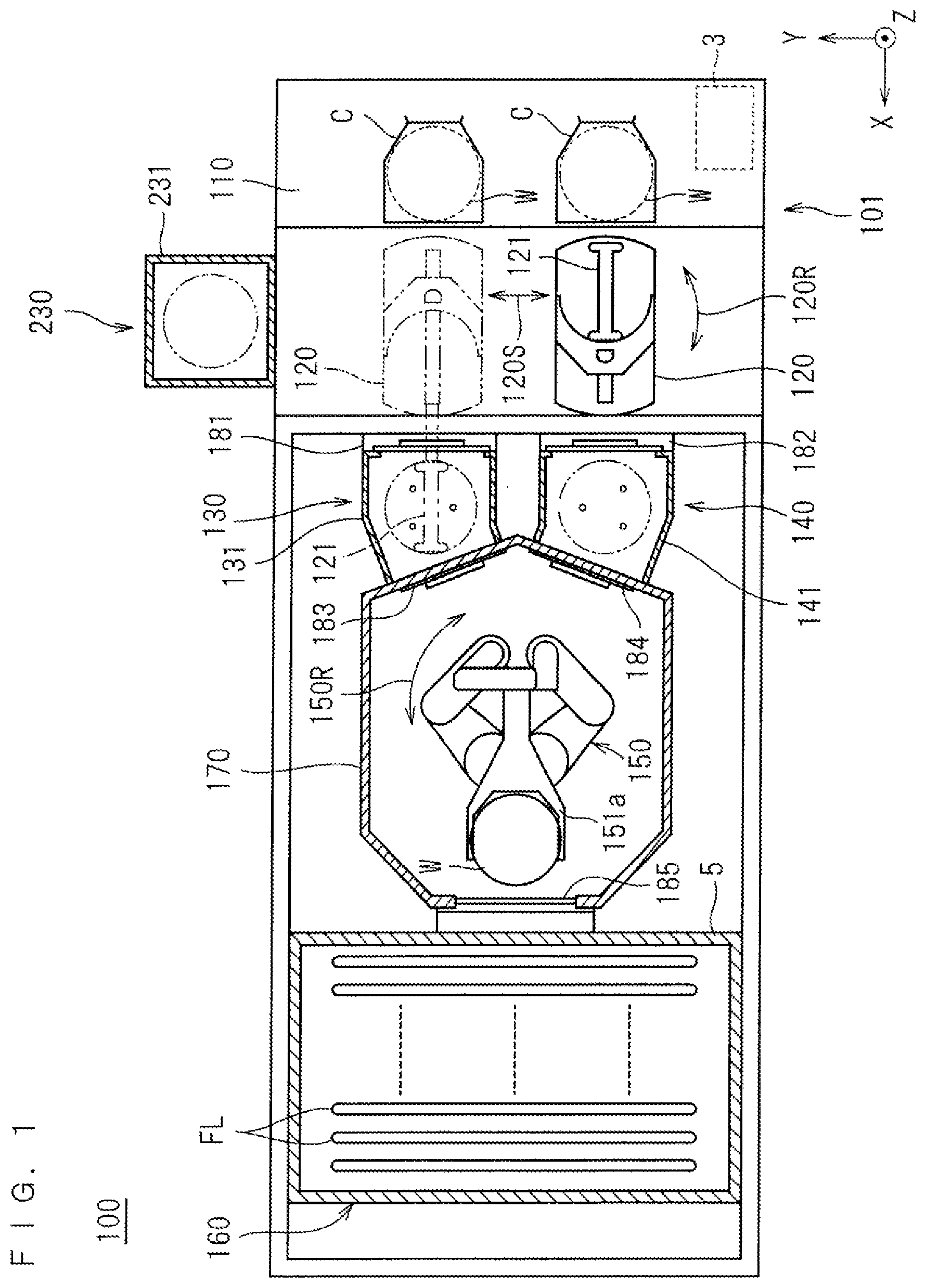 Patent US12581909 Figure 1 – Substrate support device, thermal processing apparatus, substrate support method, and thermal processing method