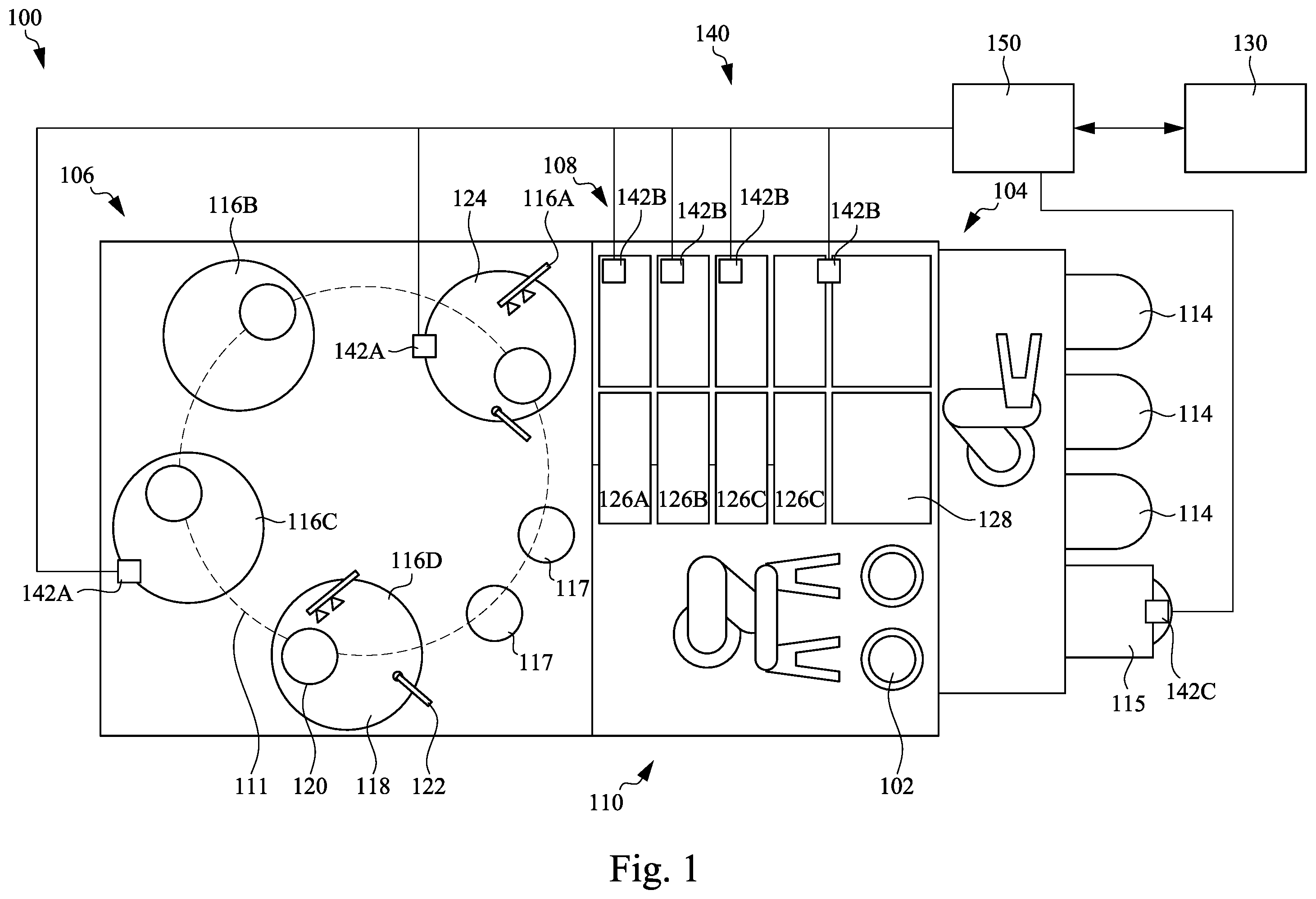 Patent US12581915 Figure 1 – Apparatus and methods for chemical mechanical polishing