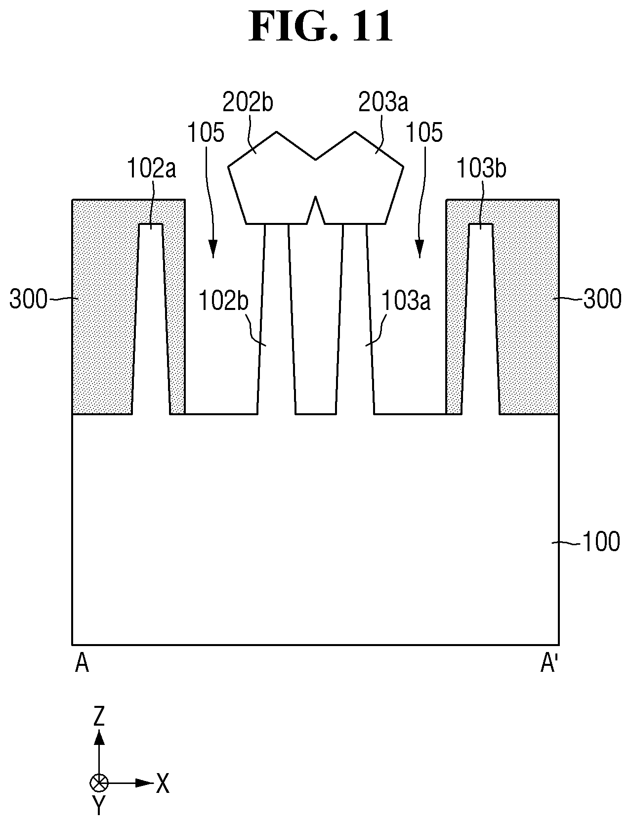 Patent US12581918 Figure 11 – Fabricating method for test element group