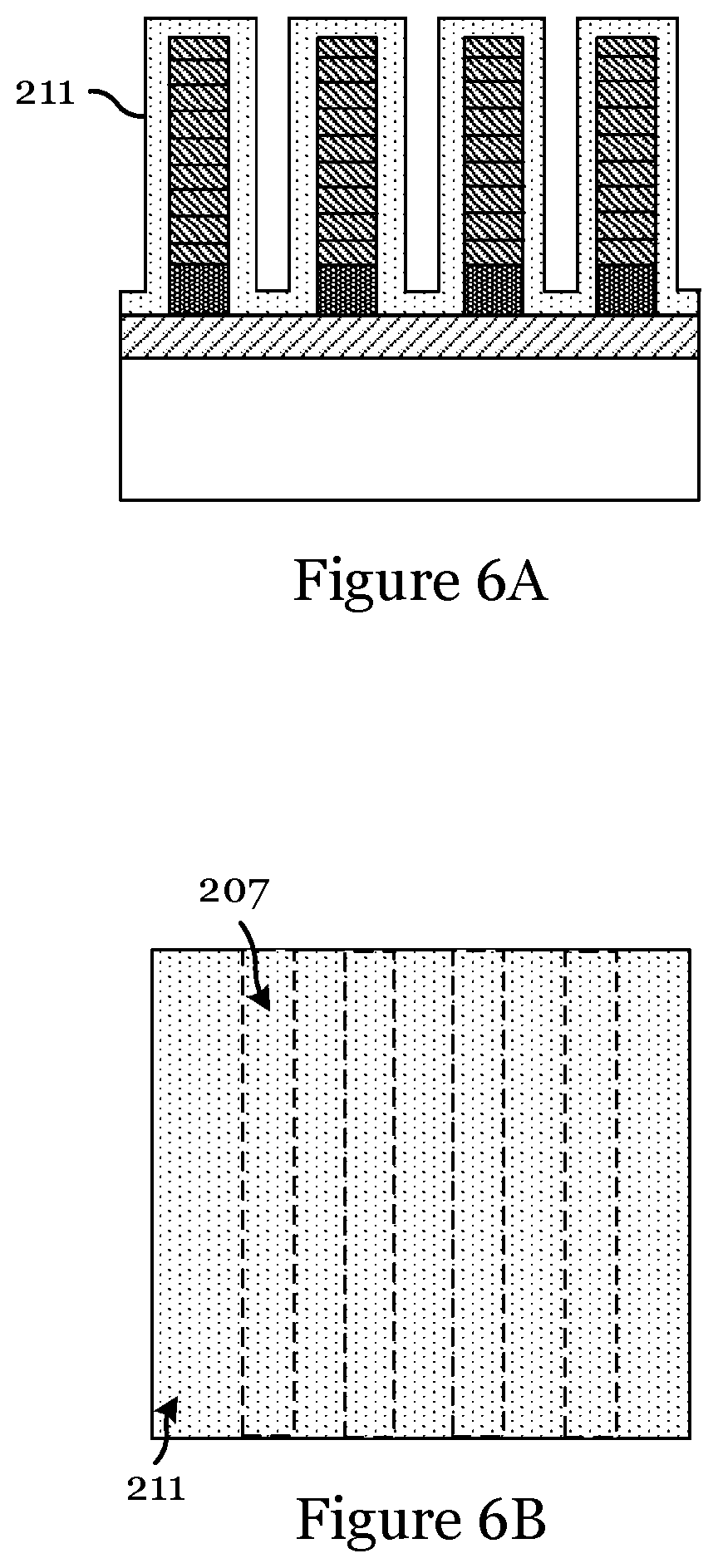 Patent US12581921 Figure 6 – Multiple patterning with selective mandrel formation