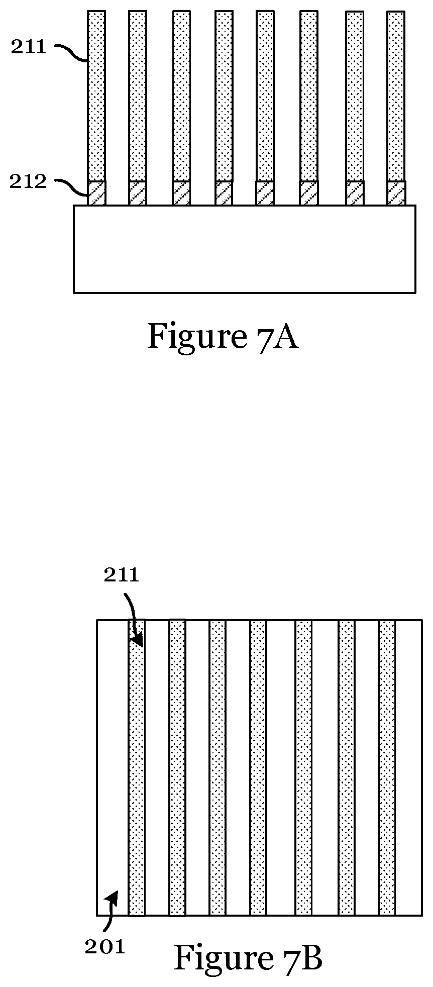 Patent US12581921 Figure 7 – Multiple patterning with selective mandrel formation