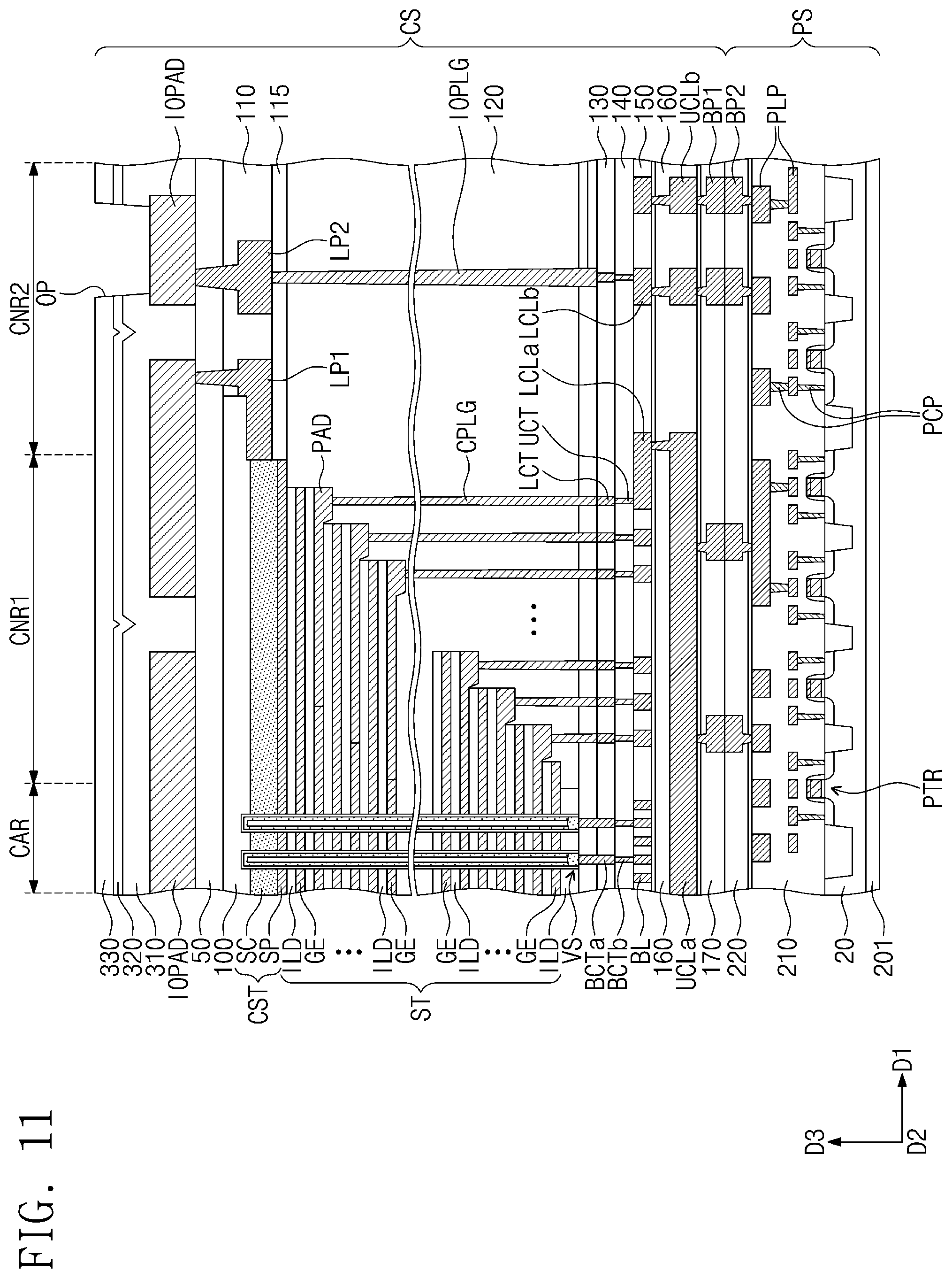 Patent US12581930 Figure 17 – Semiconductor device including electrodes each having a pad part and electronic system including the same