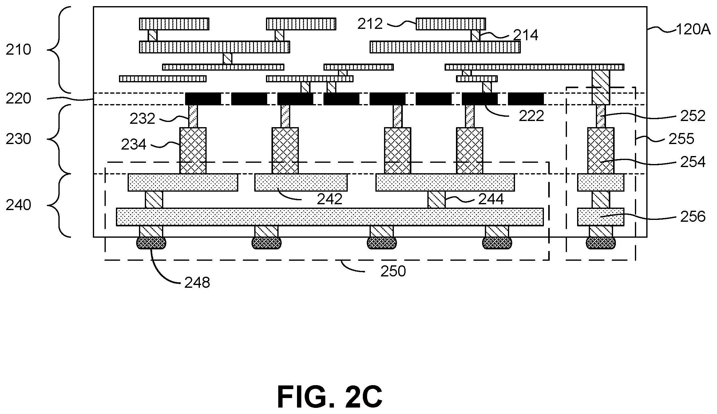 Patent US12581933 Figure 4 – Power routing for 2.5D or 3D integrated circuits including a buried power rail and interposer with power delivery network