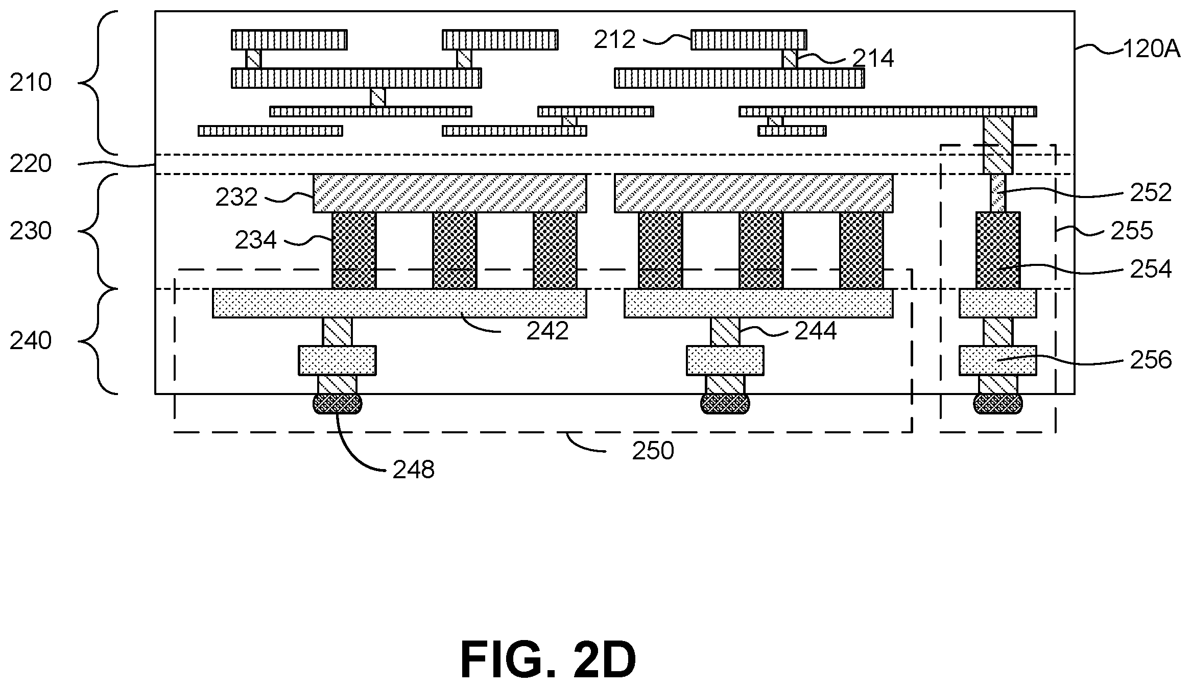 Patent US12581933 Figure 5 – Power routing for 2.5D or 3D integrated circuits including a buried power rail and interposer with power delivery network