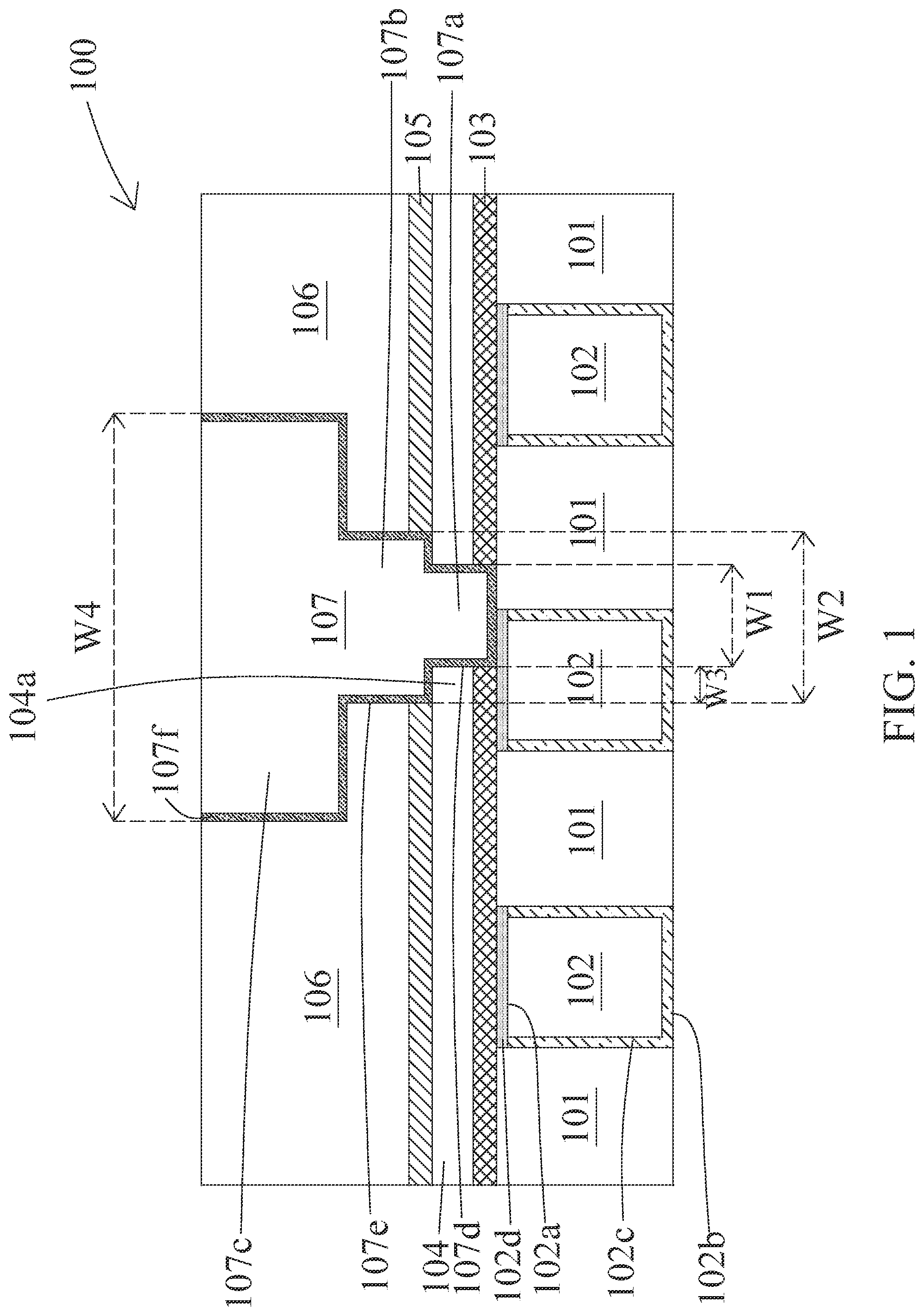 Patent US12581934 Figure 1 – Semiconductor structure and manufacturing method thereof
