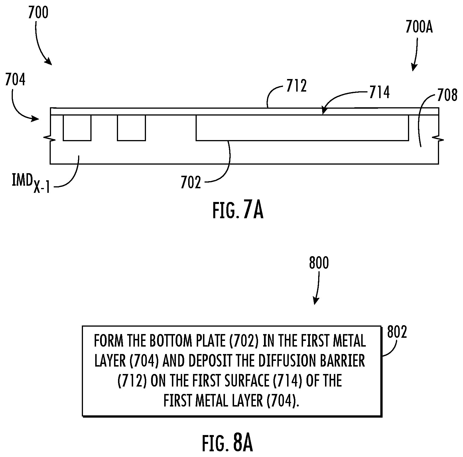 Patent US12581943 Figure 7 – Three-dimensional (3D) metal-insulator-metal capacitor (MIMCAP) including stacked vertical metal studs for increased capacitance density and related fabrication methods
