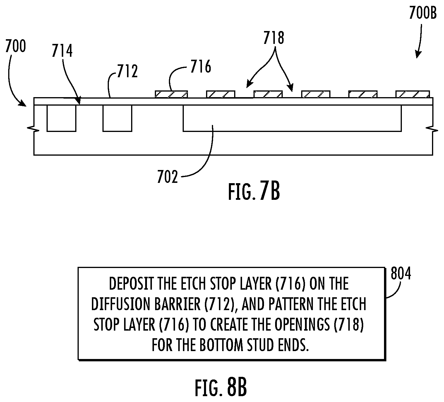 Patent US12581943 Figure 8 – Three-dimensional (3D) metal-insulator-metal capacitor (MIMCAP) including stacked vertical metal studs for increased capacitance density and related fabrication methods