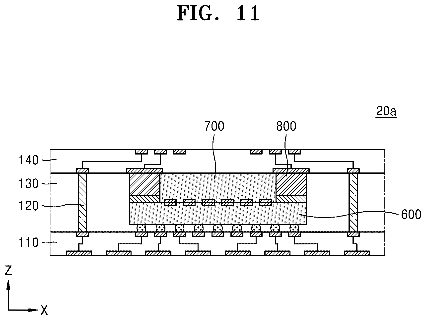 Patent US12581948 Figure 11 – Semiconductor package