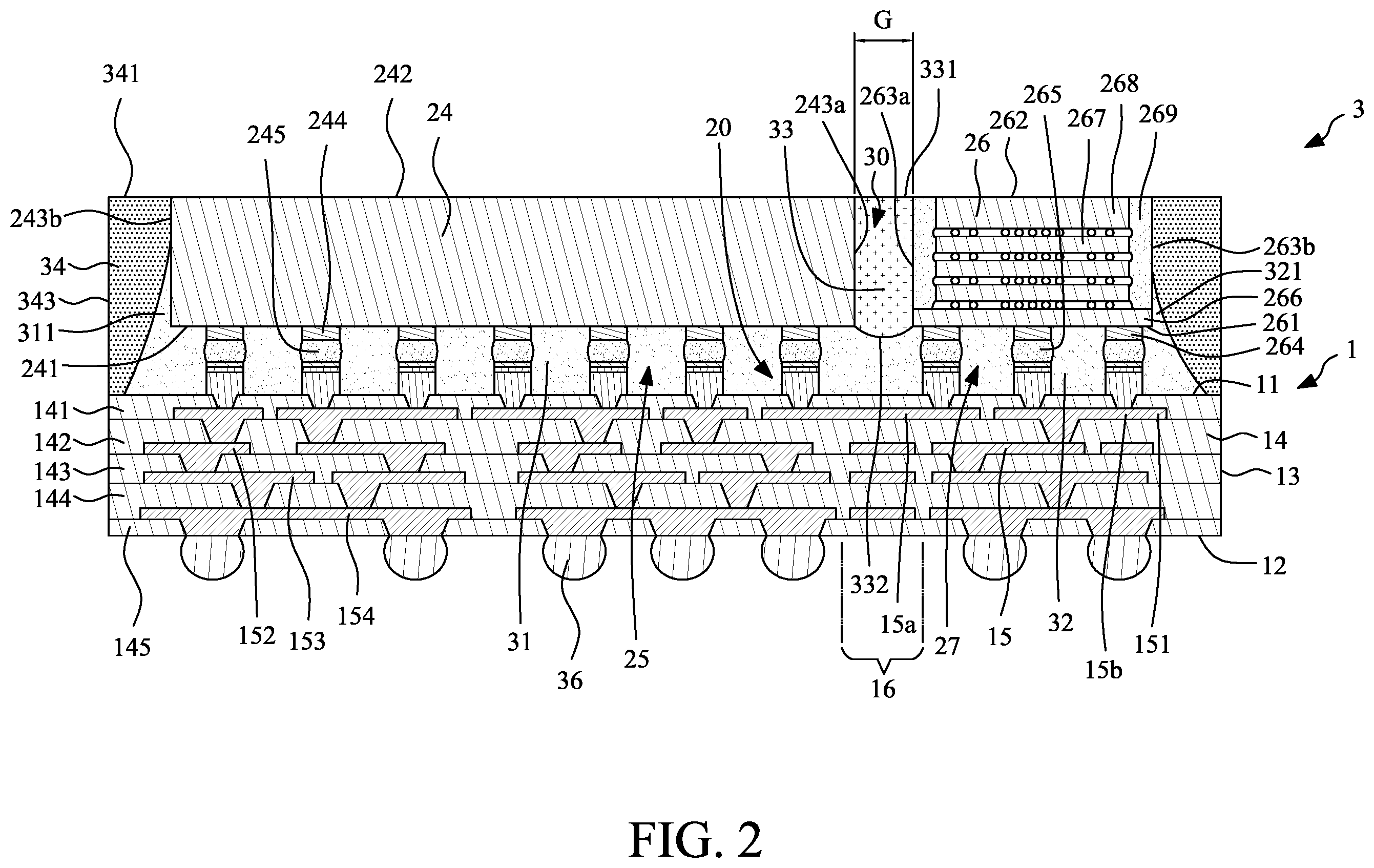 Patent US12581952 Figure 2 – Package structure and method for manufacturing the same