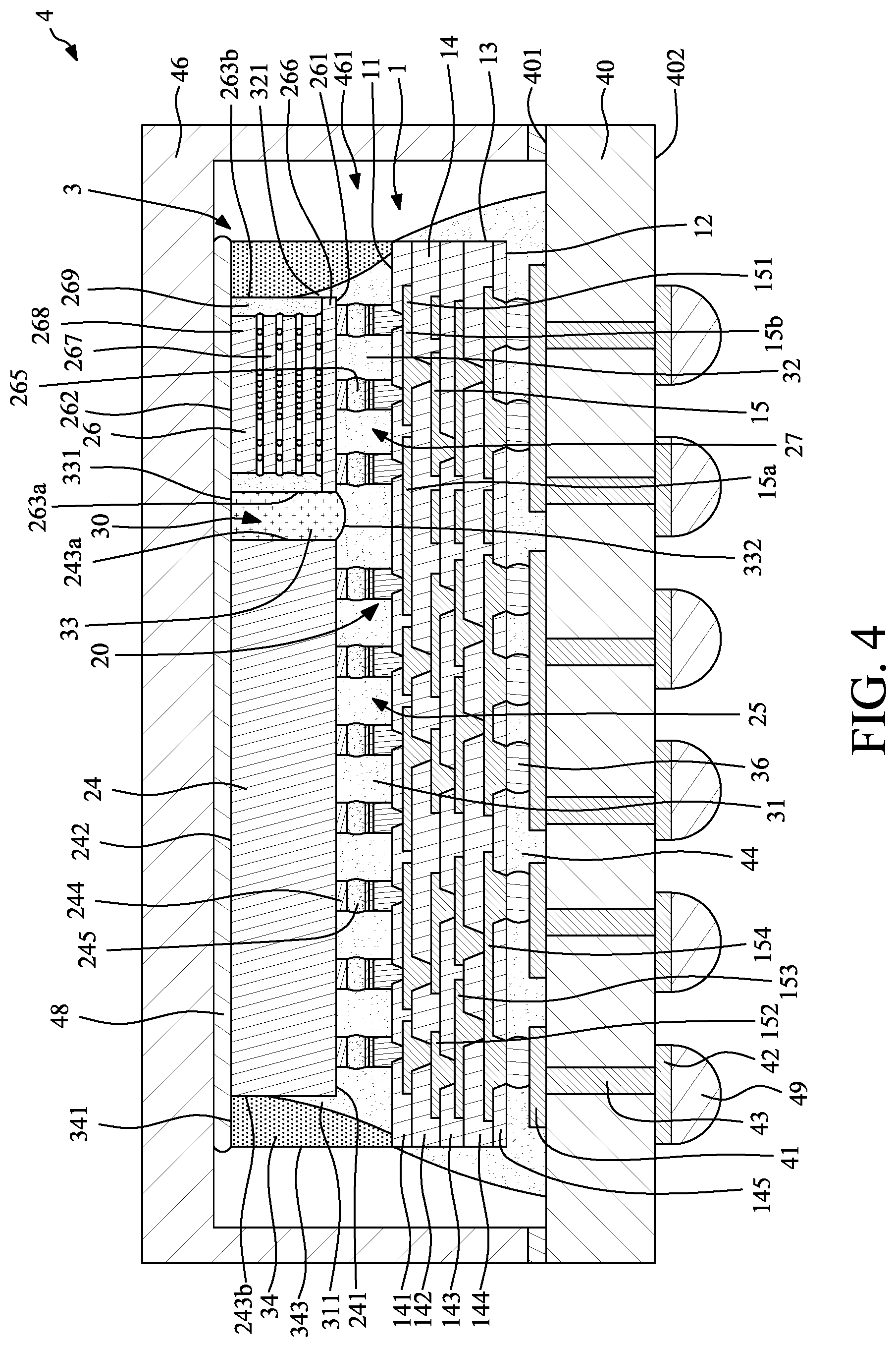 Patent US12581952 Figure 4 – Package structure and method for manufacturing the same