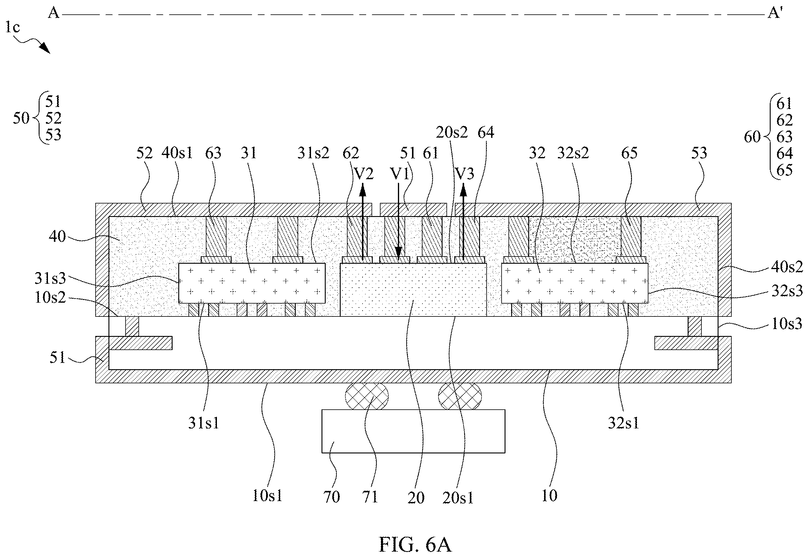 Patent US12581955 Figure 13 – Electronic devices comprising voltage regulator and electromagnetic interference (EMI) shielding structure transmitting voltages