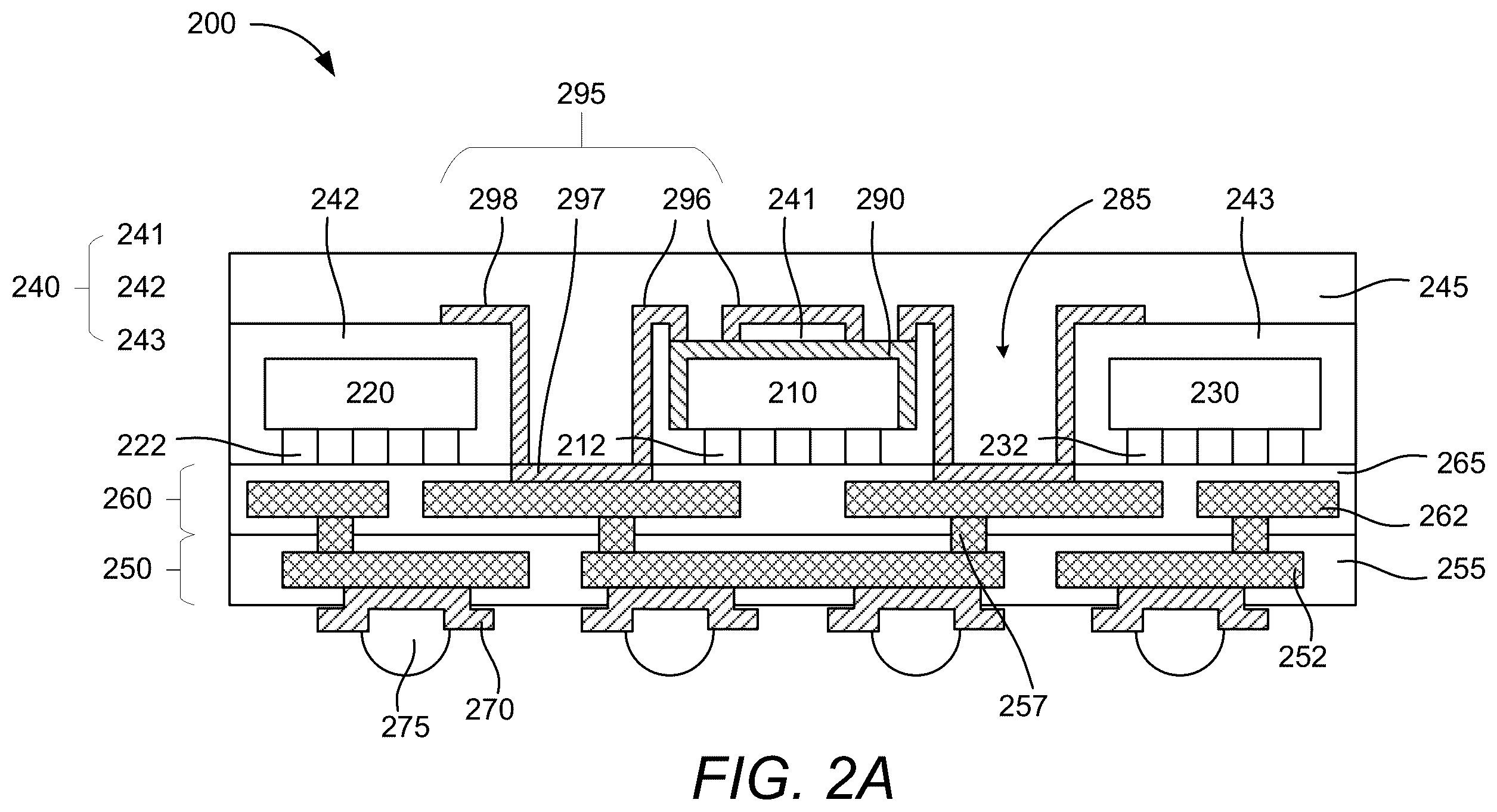 Patent US12581956 Figure 2 – Through molding contact enabled EMI shielding