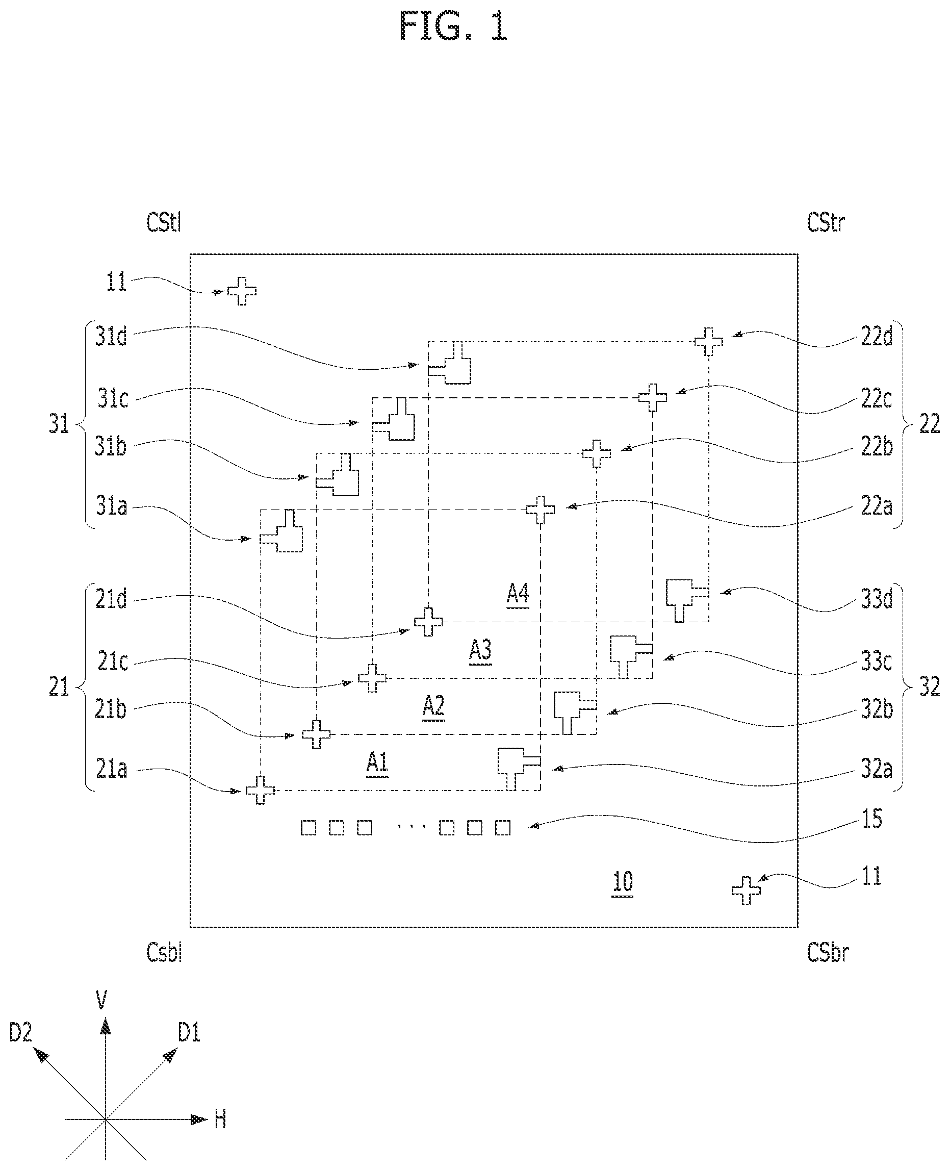 Patent US12581961 — Substrate having a die position mark and a semiconductor die stack structure including semiconductor dies stacked on the substrate — Figure 1