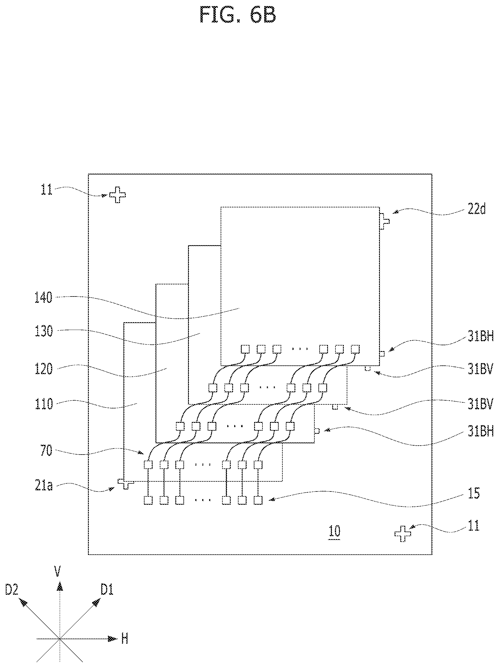 Patent US12581961 Figure 8 – Substrate having a die position mark and a semiconductor die stack structure including semiconductor dies stacked on the substrate