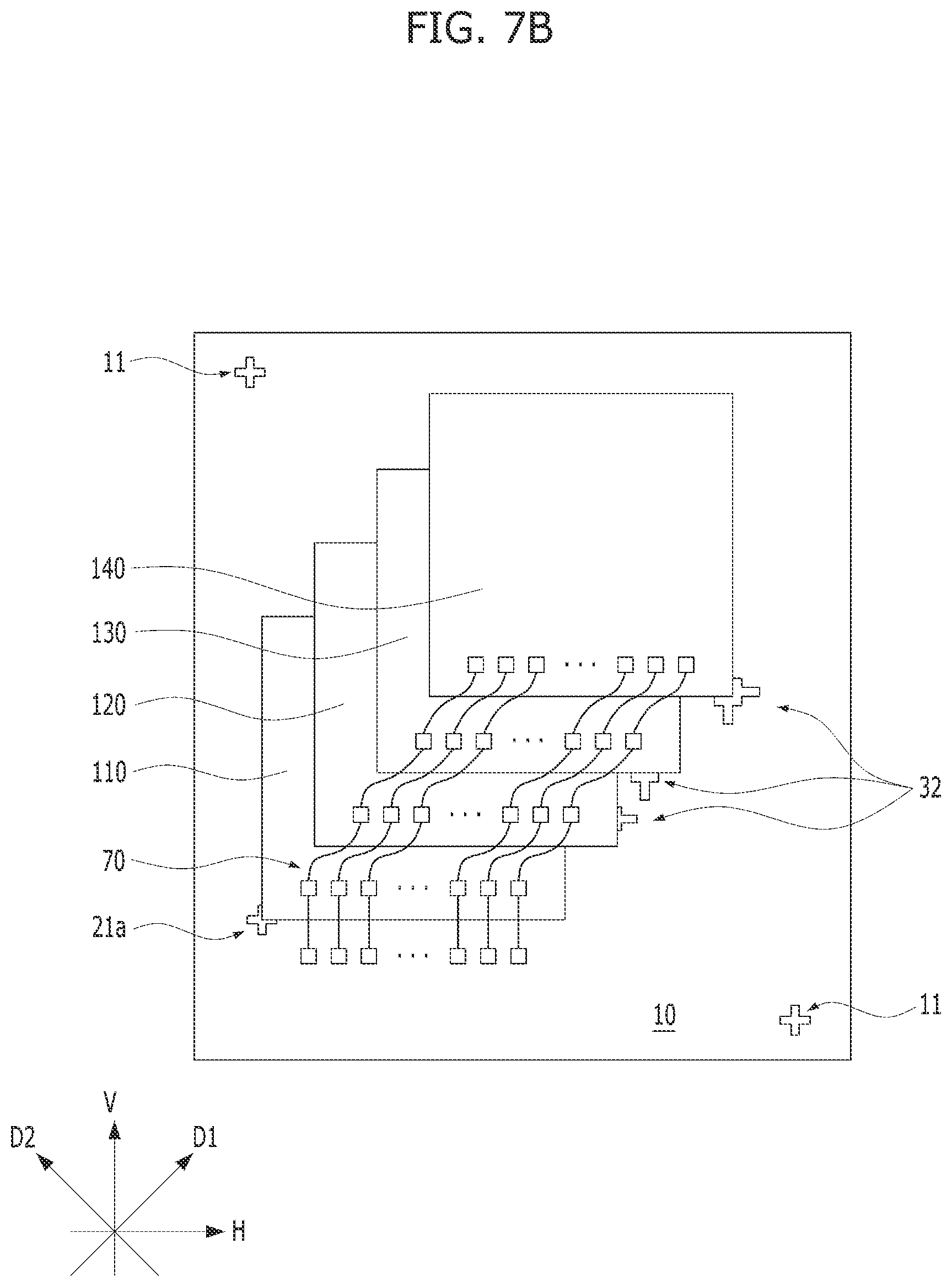 Patent US12581961 Figure 11 – Substrate having a die position mark and a semiconductor die stack structure including semiconductor dies stacked on the substrate