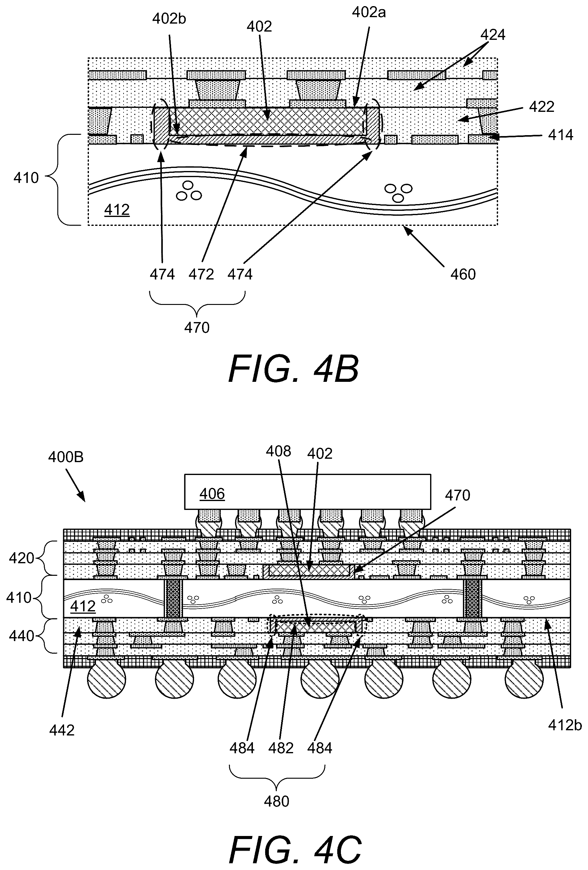 Patent US12581966 Figure 4 – Electronic component placed on core of substrate
