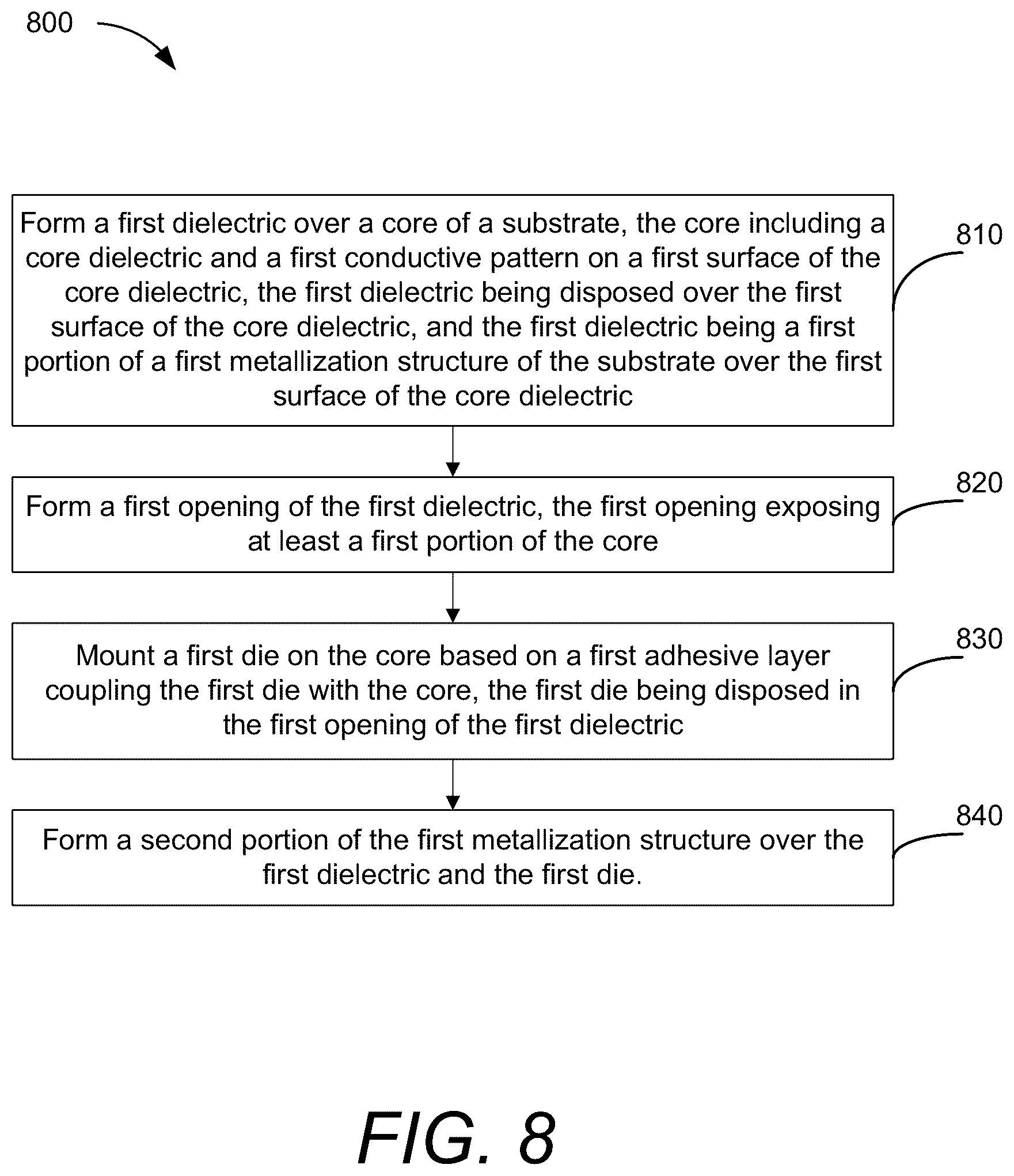 Patent US12581966 Figure 15 – Electronic component placed on core of substrate