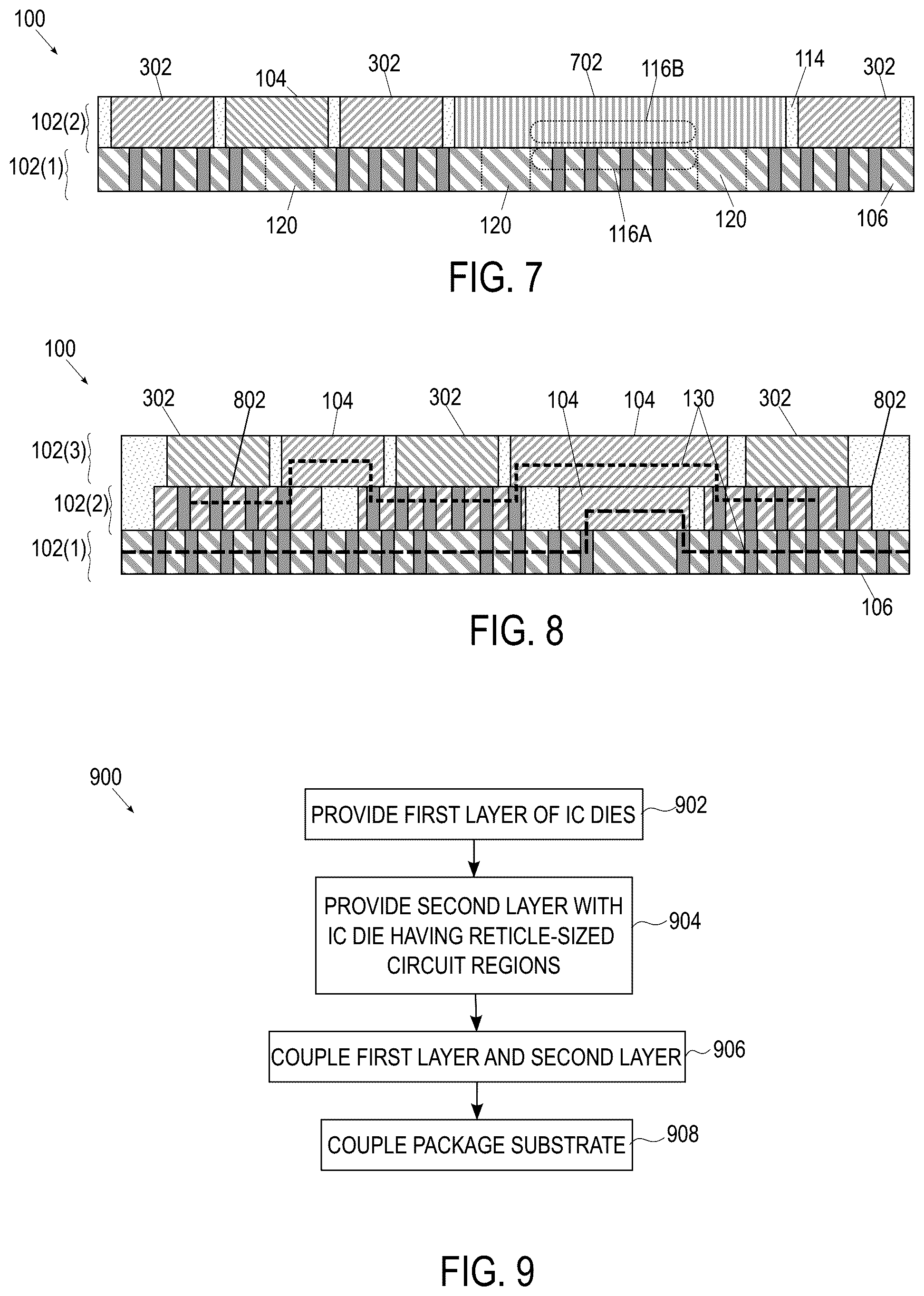 Patent US12581968 Figure 4 – Package architecture of large dies using quasi-monolithic chip layers