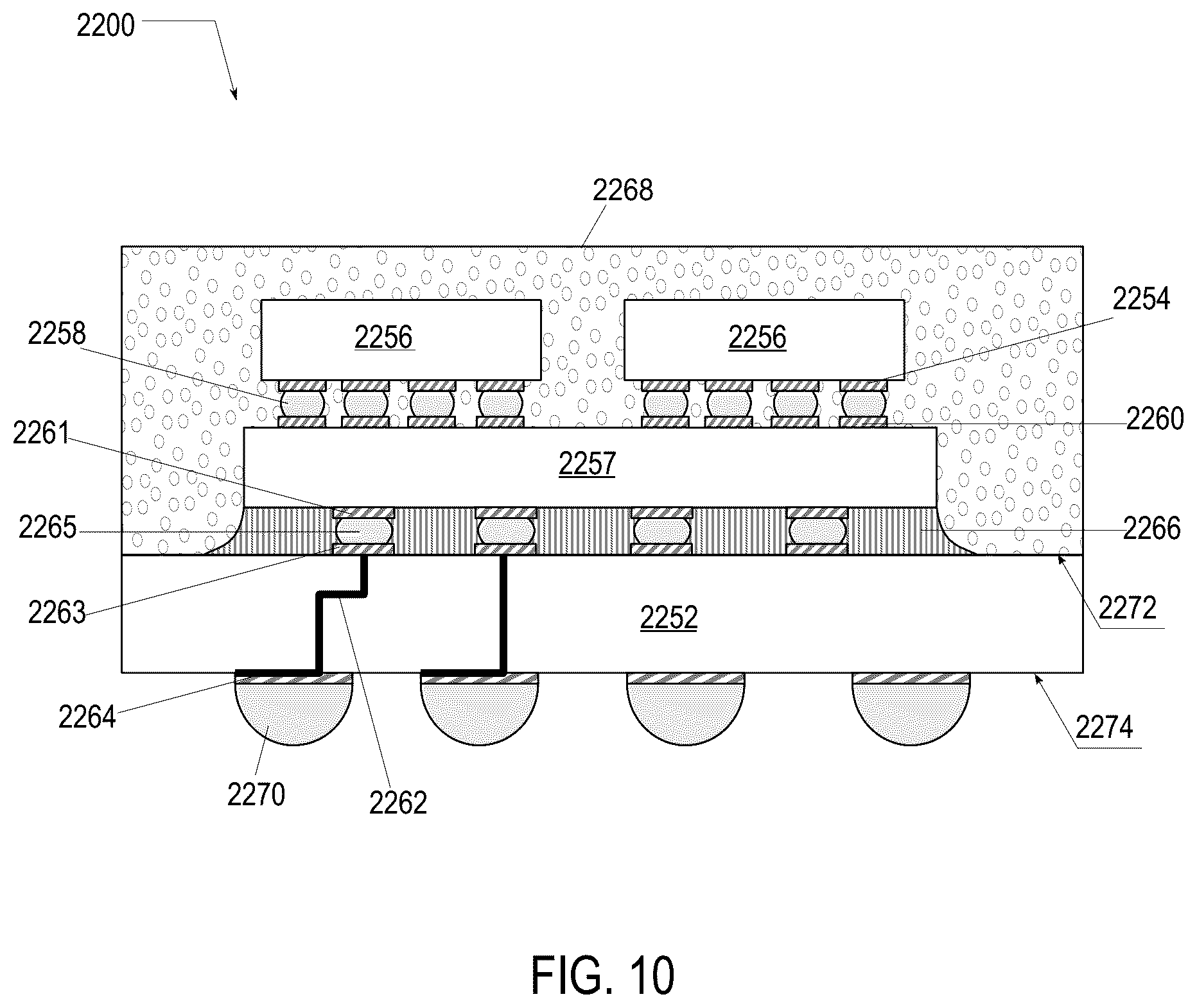 Patent US12581968 Figure 5 – Package architecture of large dies using quasi-monolithic chip layers