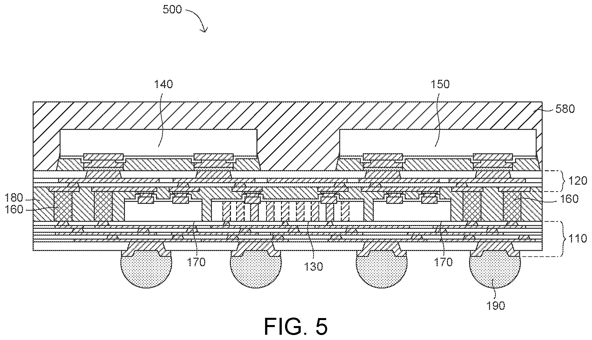 Patent US12581971 Figure 6 – Semiconductor device with bridge die electrically connecting two chips and manufacturing method thereof