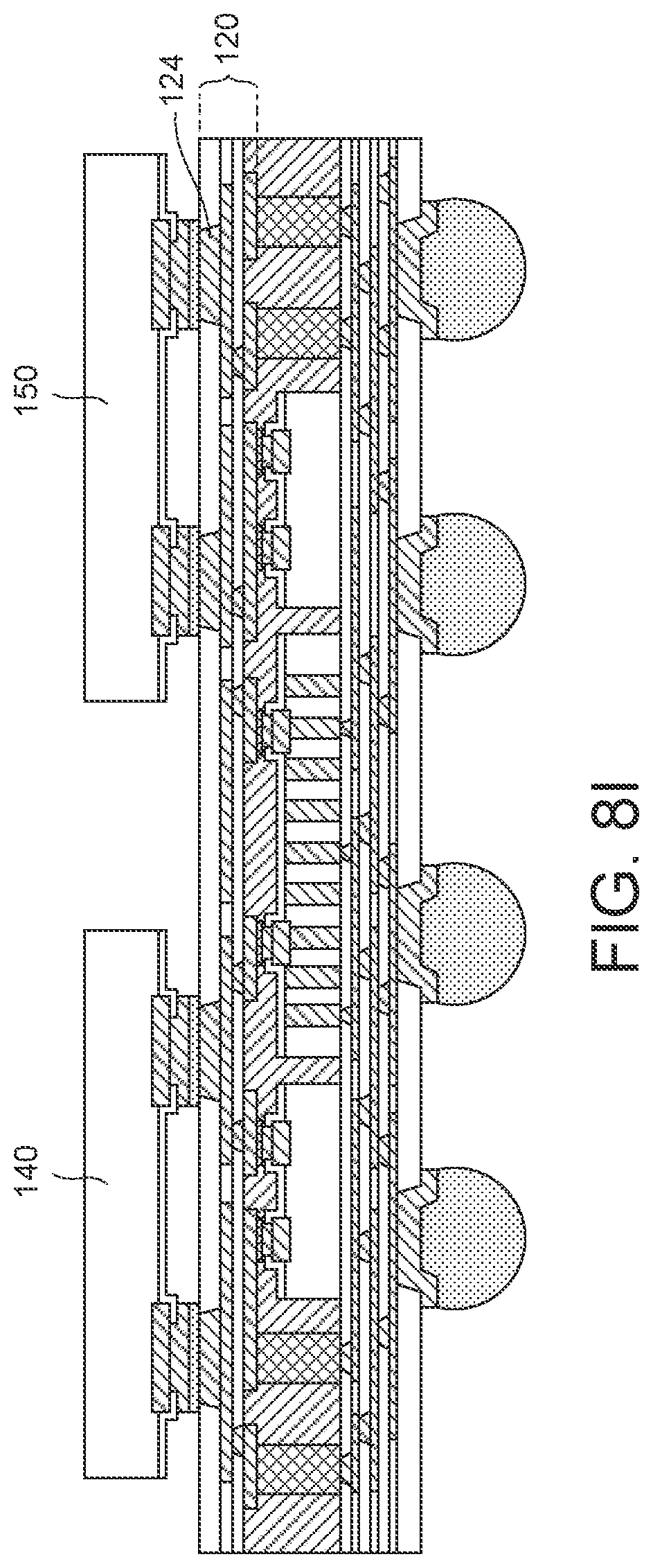 Patent US12581971 Figure 14 – Semiconductor device with bridge die electrically connecting two chips and manufacturing method thereof