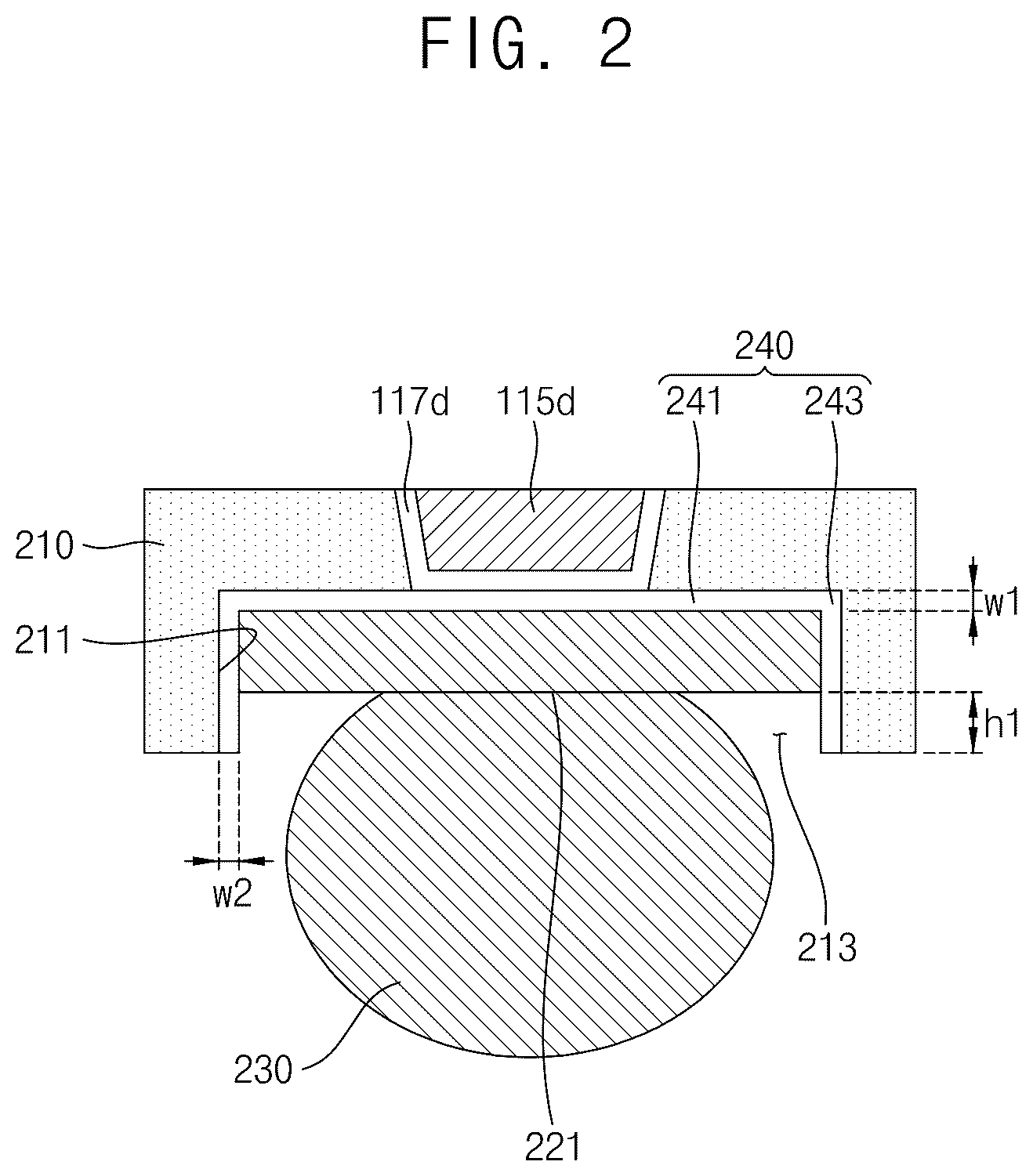 Patent US12581978 Figure 2 – Semiconductor package including under bump metallization pad