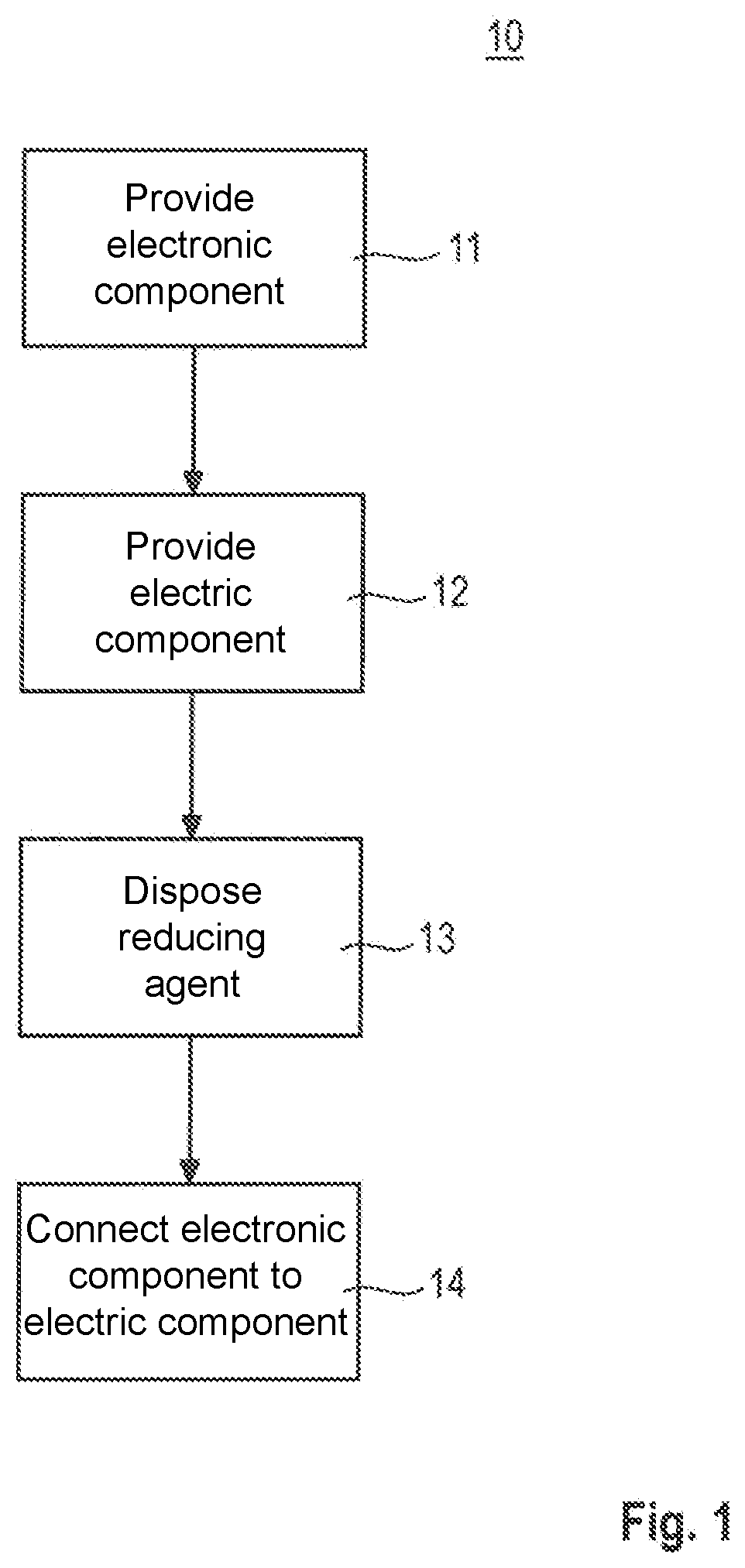 Patent US12581981 Figure 1 – Method of forming an interconnection between an electric component and an electronic component