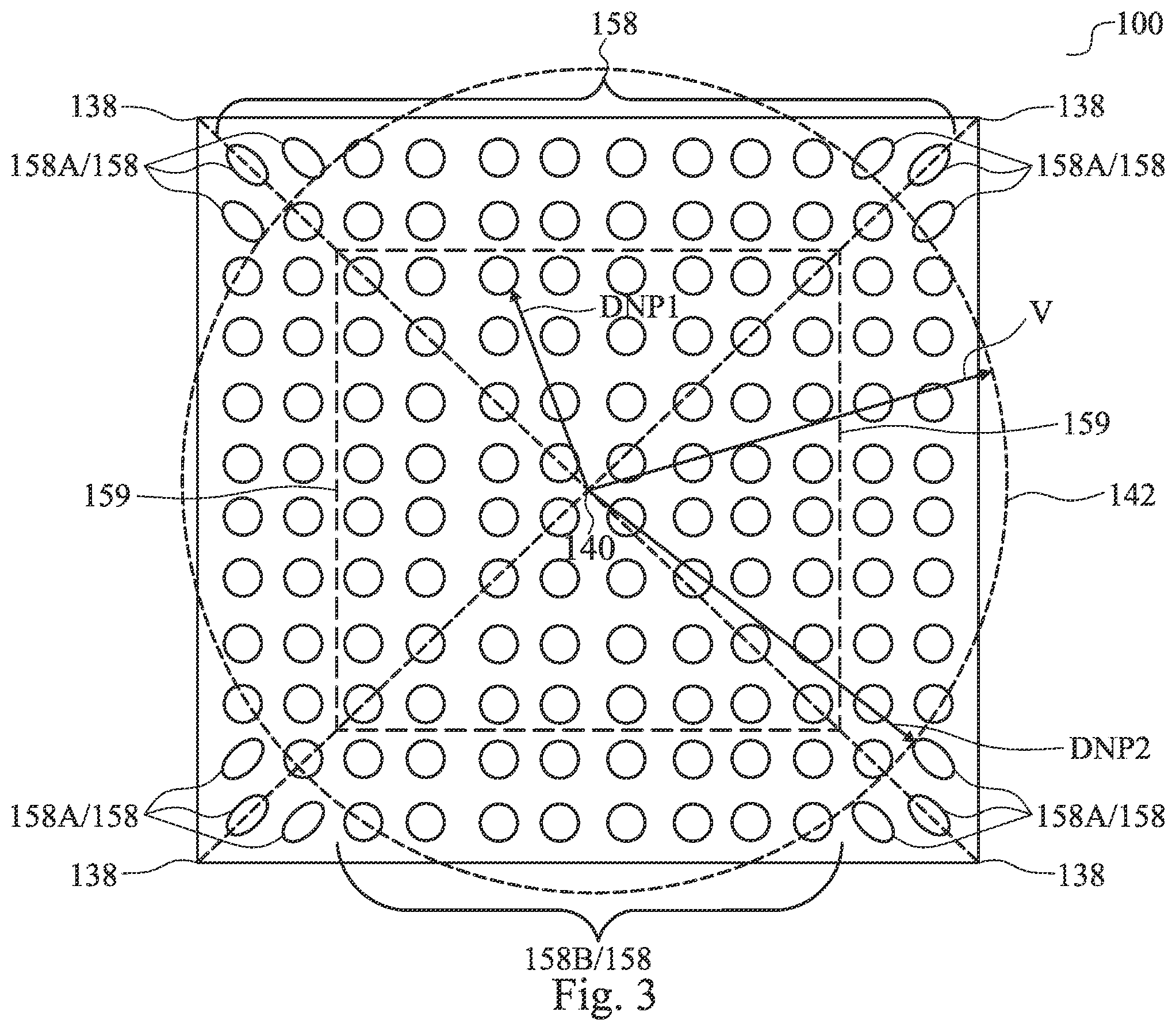 Patent US12581985 Figure 3 – Pad design for reliability enhancement in packages