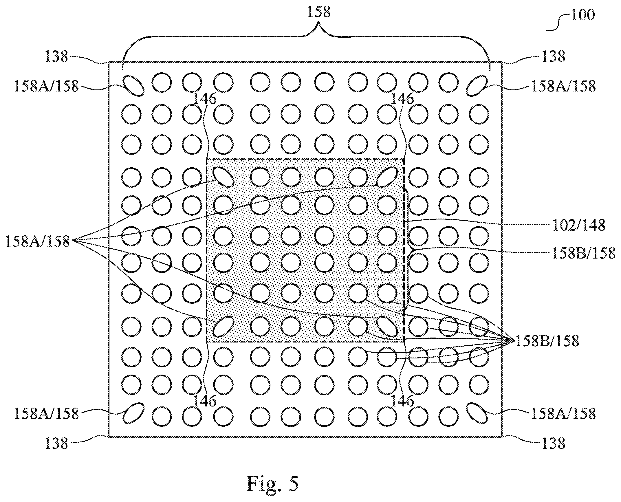Patent US12581985 Figure 5 – Pad design for reliability enhancement in packages