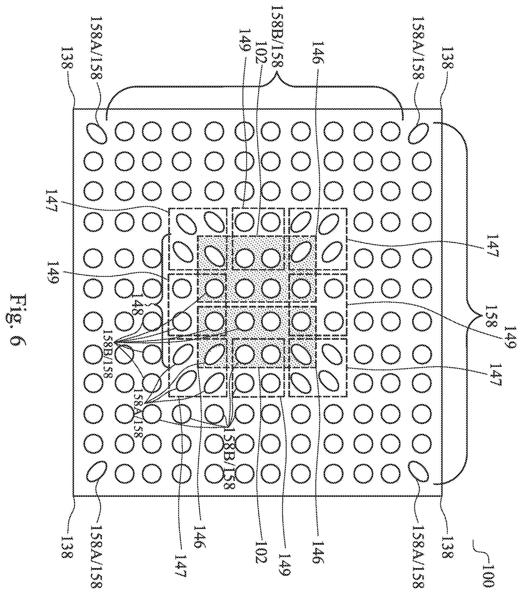 Patent US12581985 Figure 6 – Pad design for reliability enhancement in packages