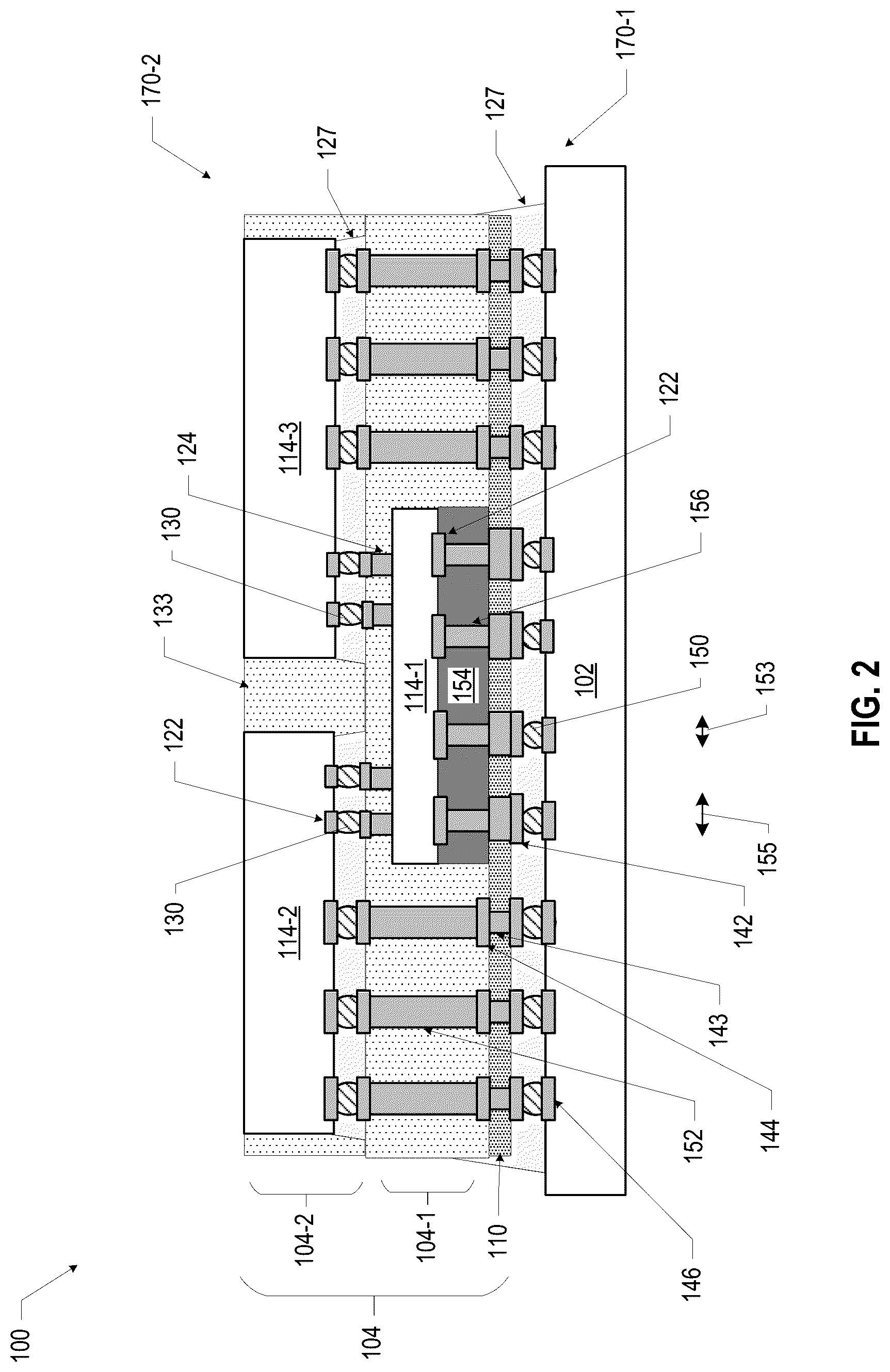 Patent US12581988 Figure 2 – Microelectronic assemblies with through die attach film connections
