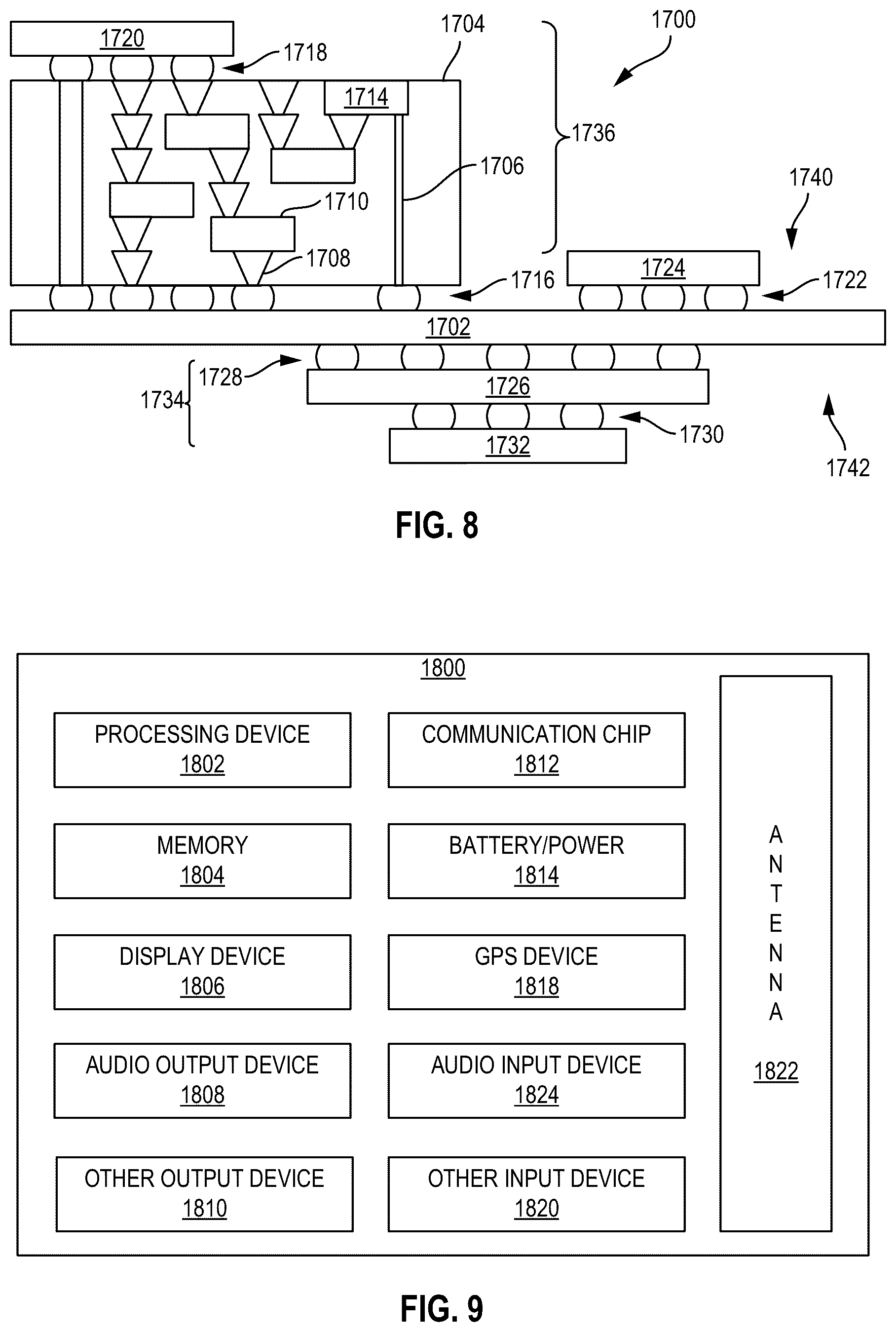 Patent US12581988 Figure 13 – Microelectronic assemblies with through die attach film connections