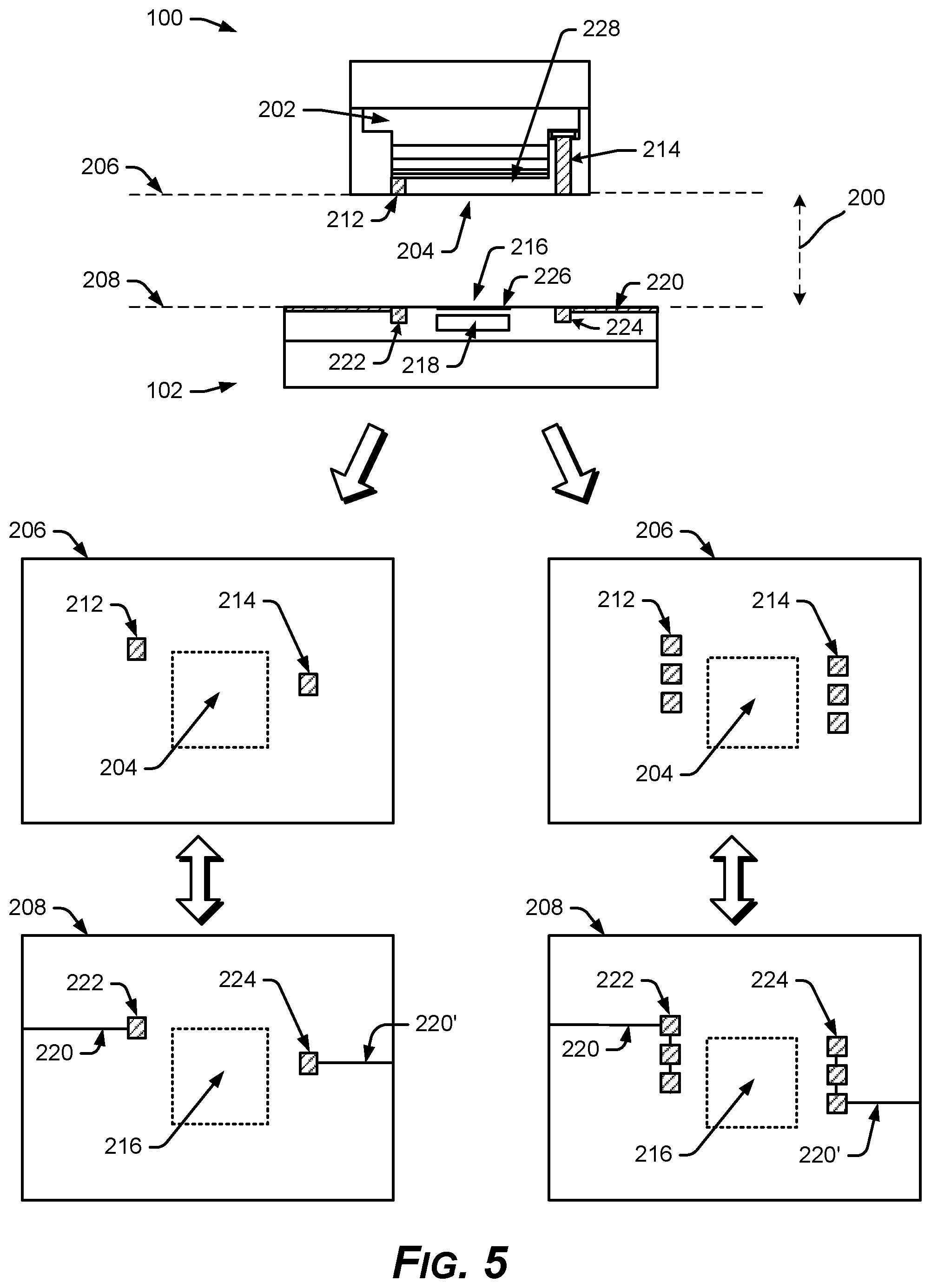 Patent US12581994 Figure 5 – Direct-bonded optoelectronic interconnect for high-density integrated photonics
