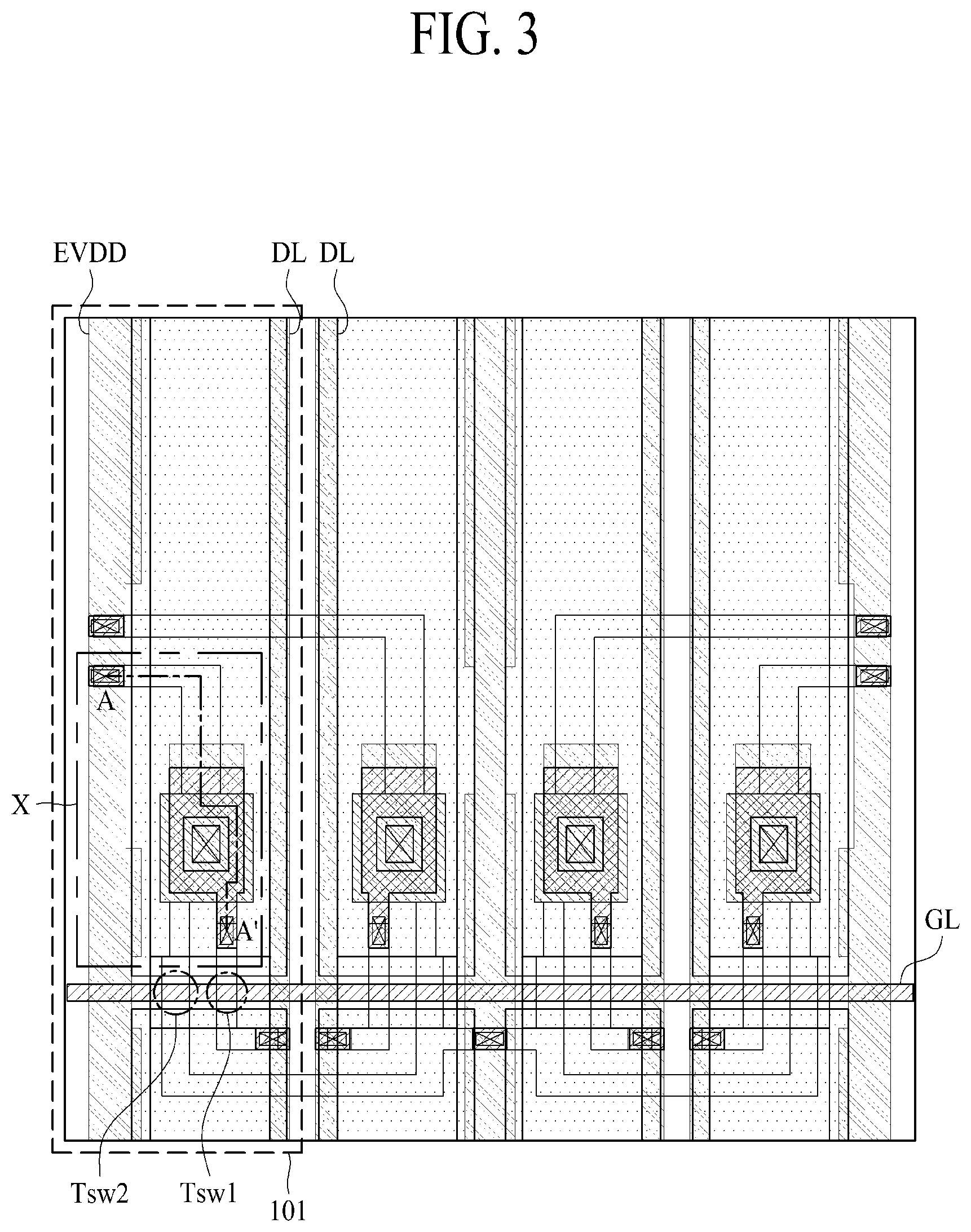 Patent US12581995 Figure 3 – Light emitting display panel