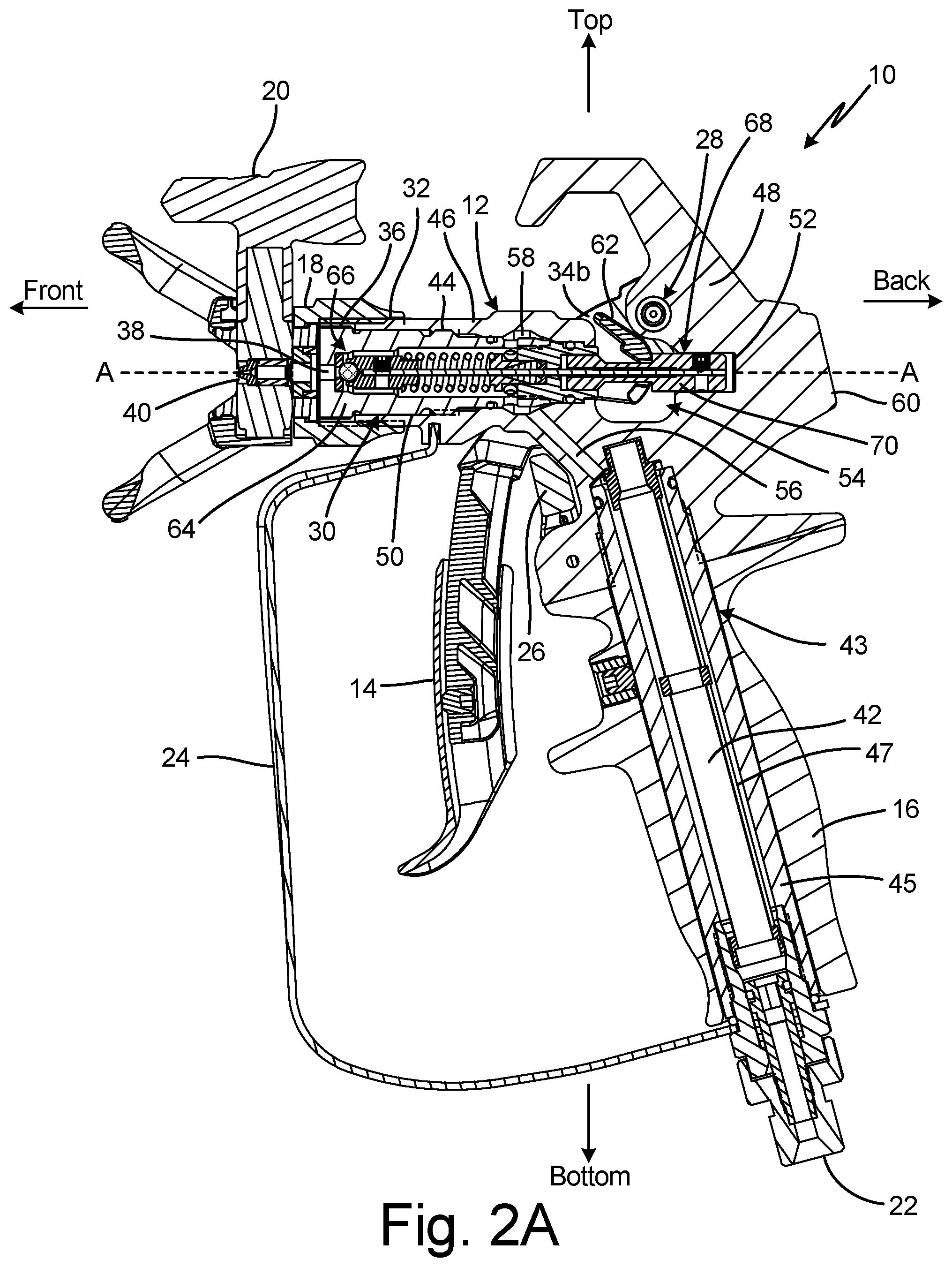 Patent US12583001 Figure 3 – Spray gun and components for spraying paints and other coatings