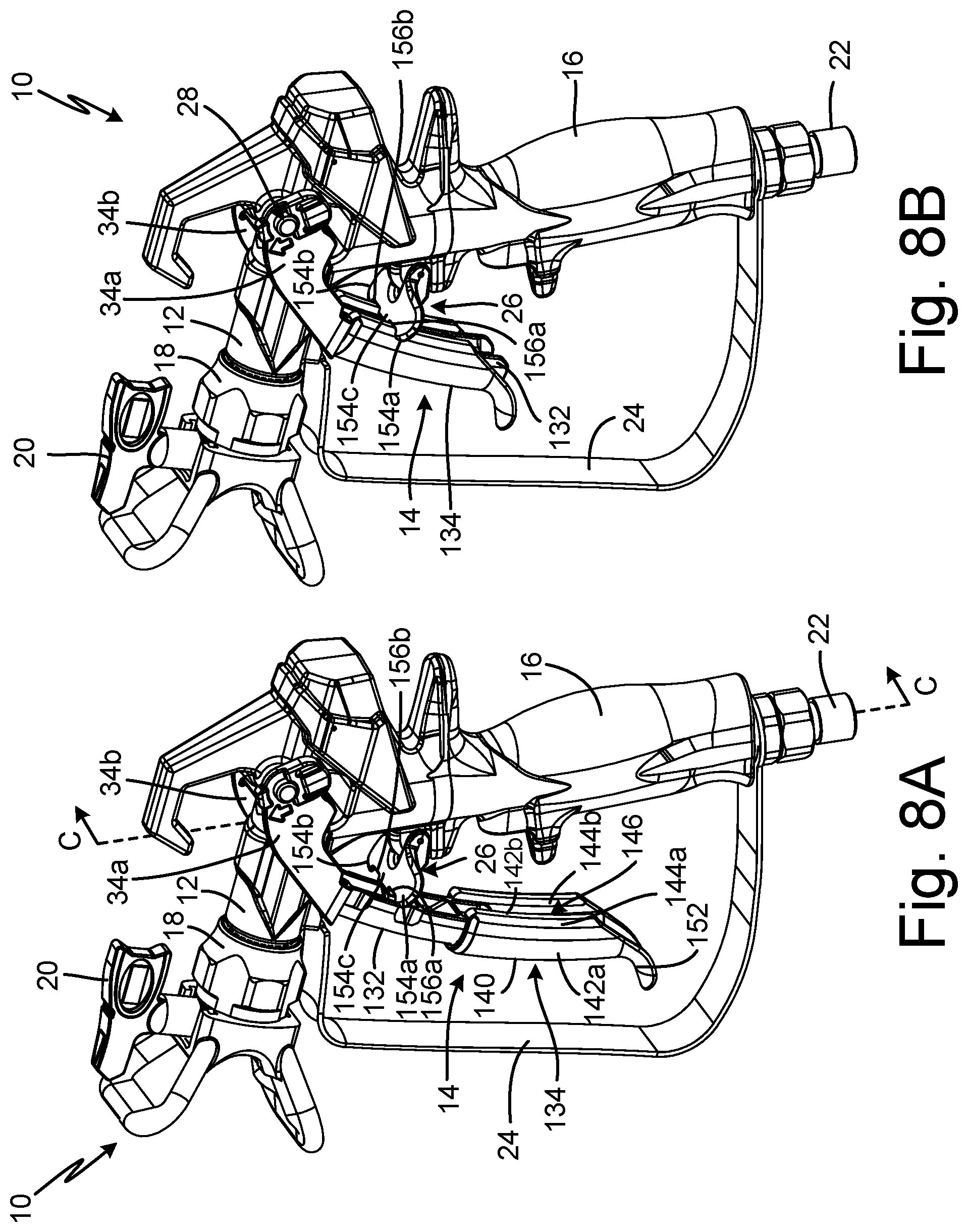 Patent US12583001 Figure 12 – Spray gun and components for spraying paints and other coatings
