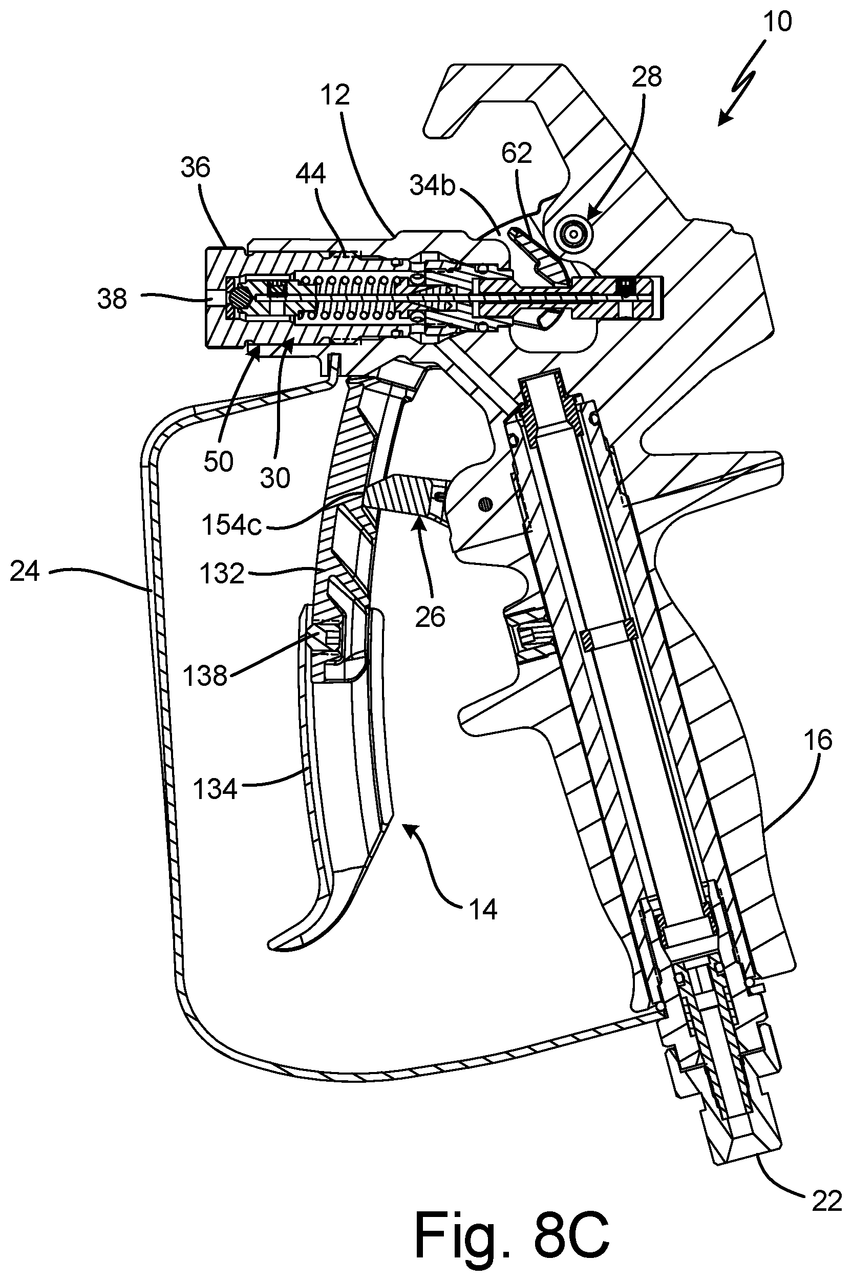 Patent US12583001 Figure 13 – Spray gun and components for spraying paints and other coatings