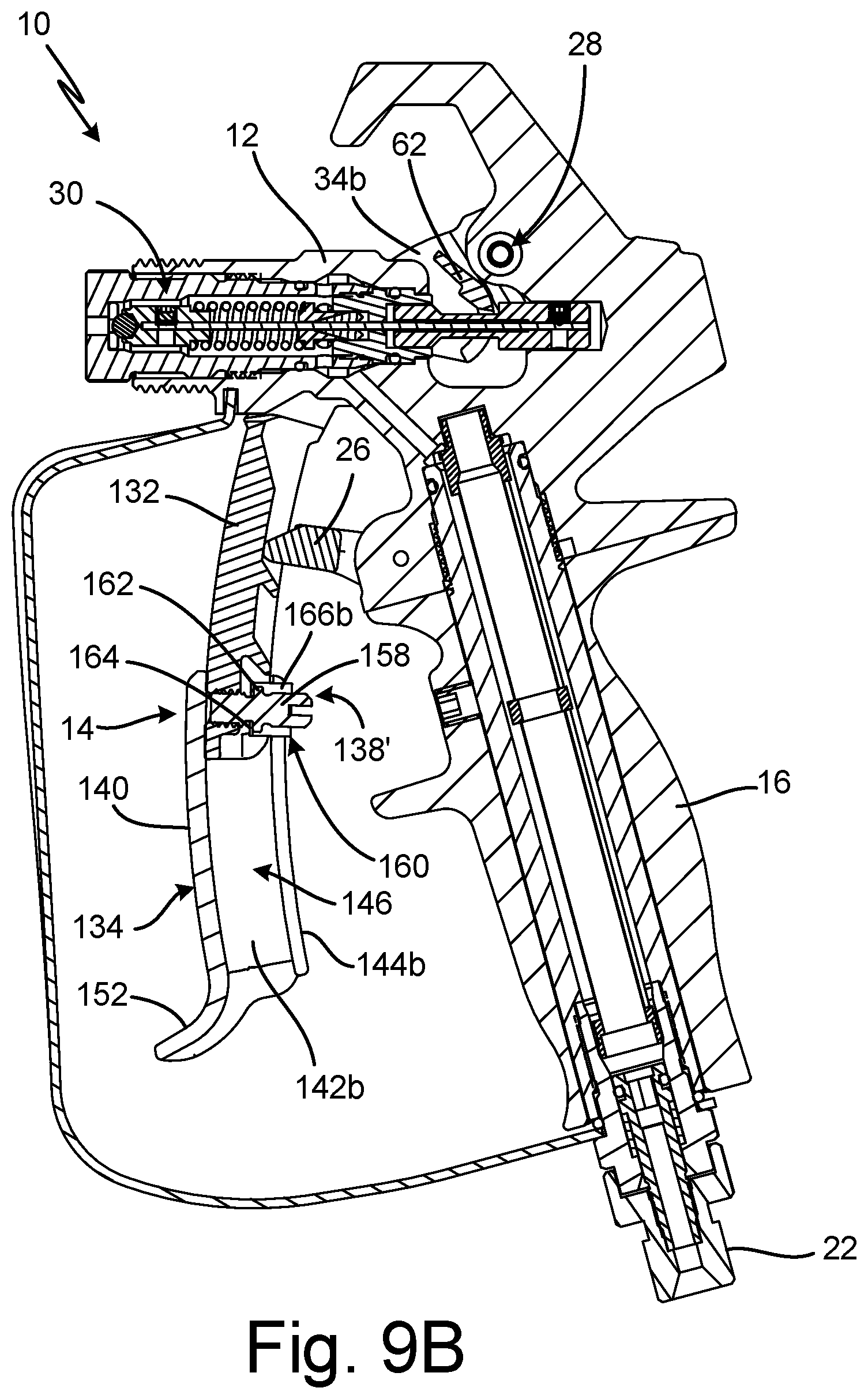 Patent US12583001 Figure 15 – Spray gun and components for spraying paints and other coatings