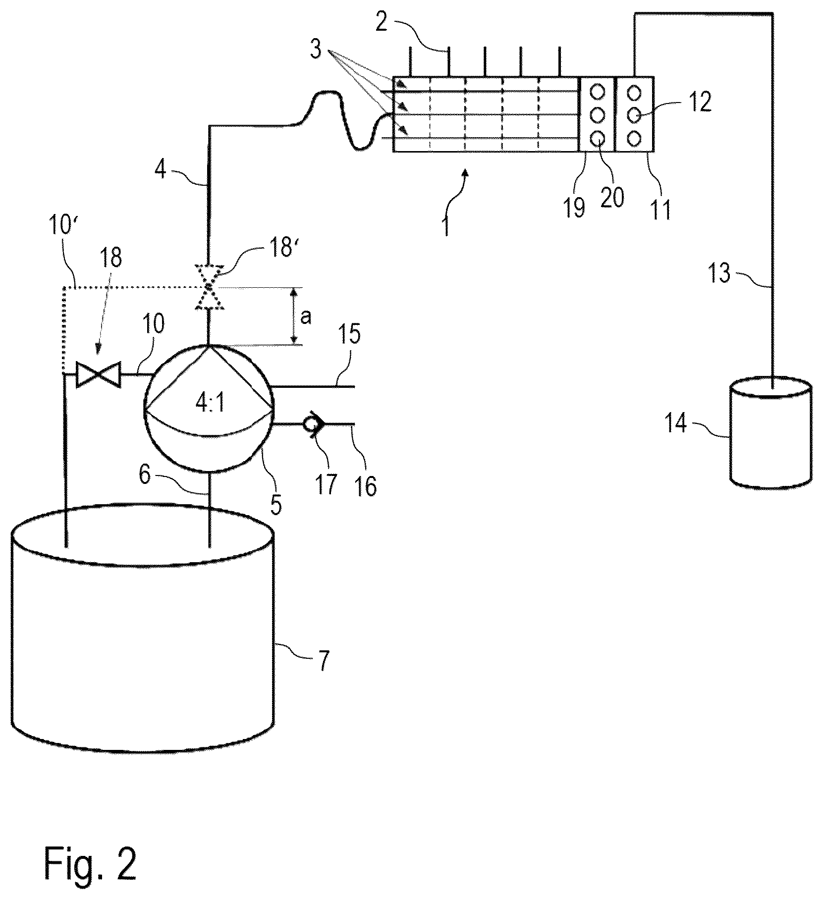 Patent US12583002 Figure 2 – Coating agent pump, coating installation and associated operating method