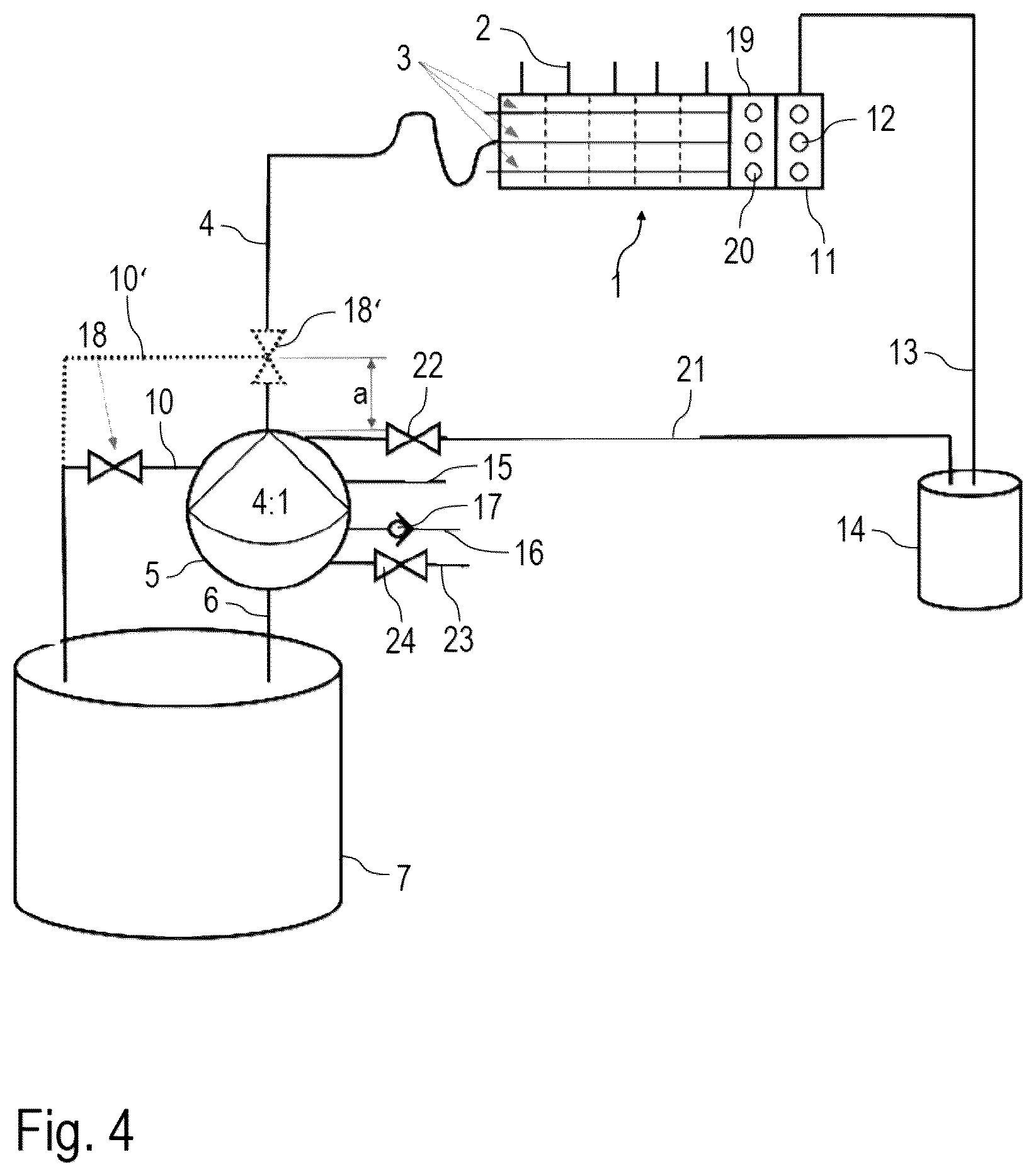 Patent US12583002 Figure 4 – Coating agent pump, coating installation and associated operating method
