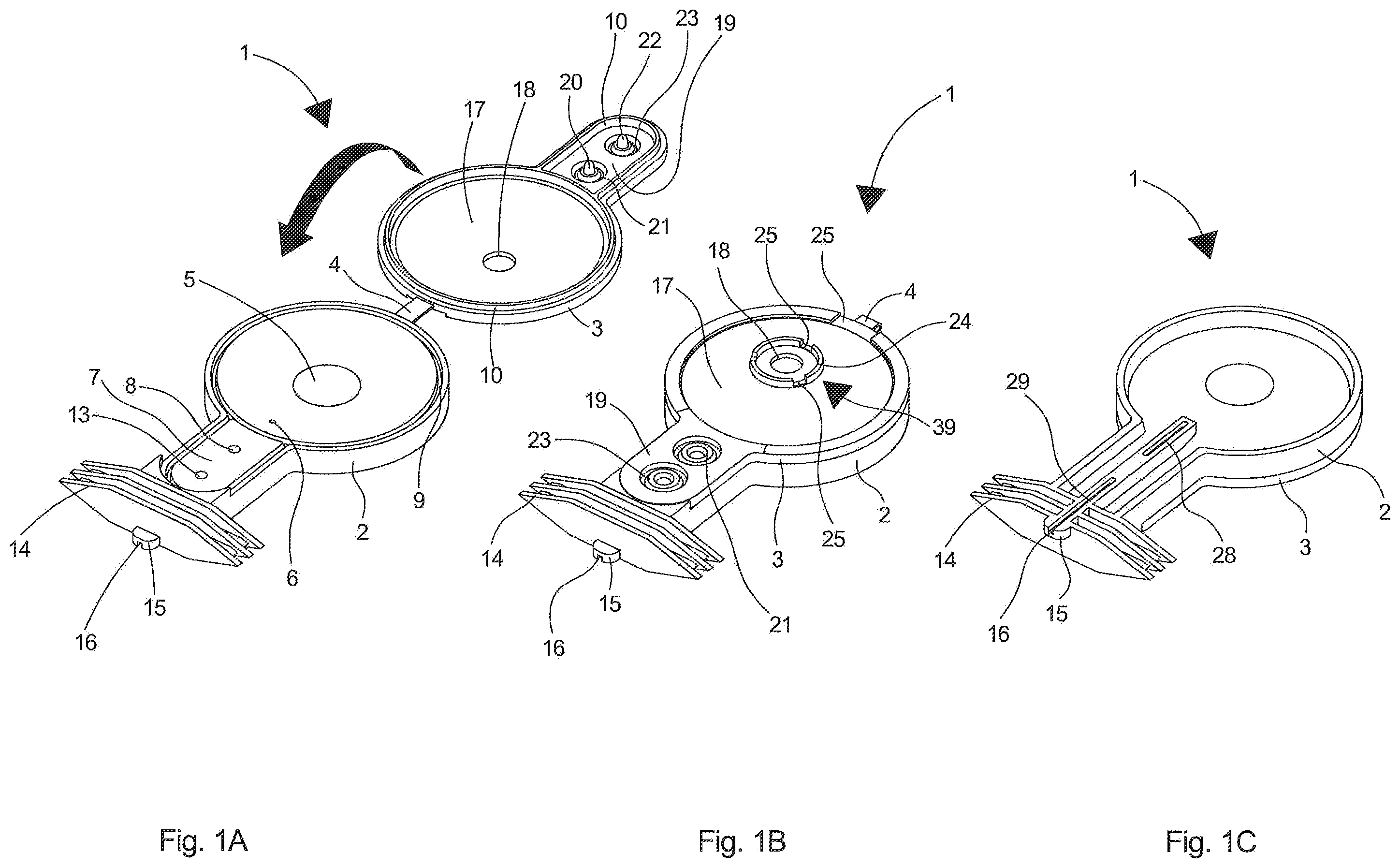 Patent US12583005 Figure 1 – Dosing device, container, product dispenser and system