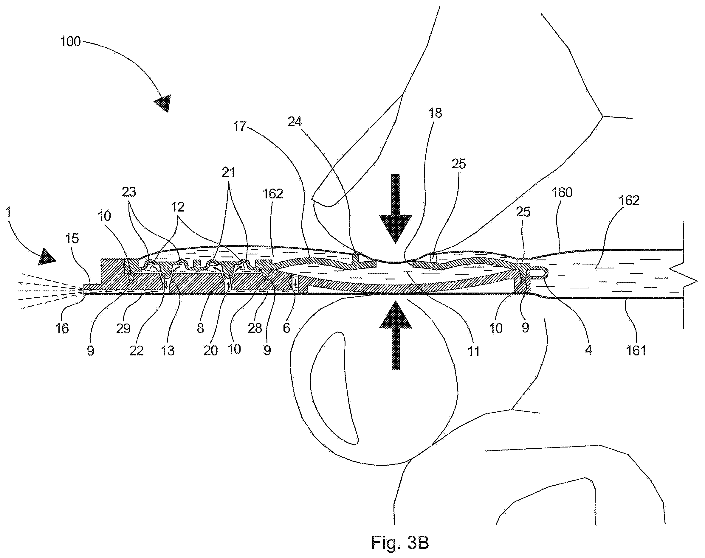 Patent US12583005 Figure 4 – Dosing device, container, product dispenser and system