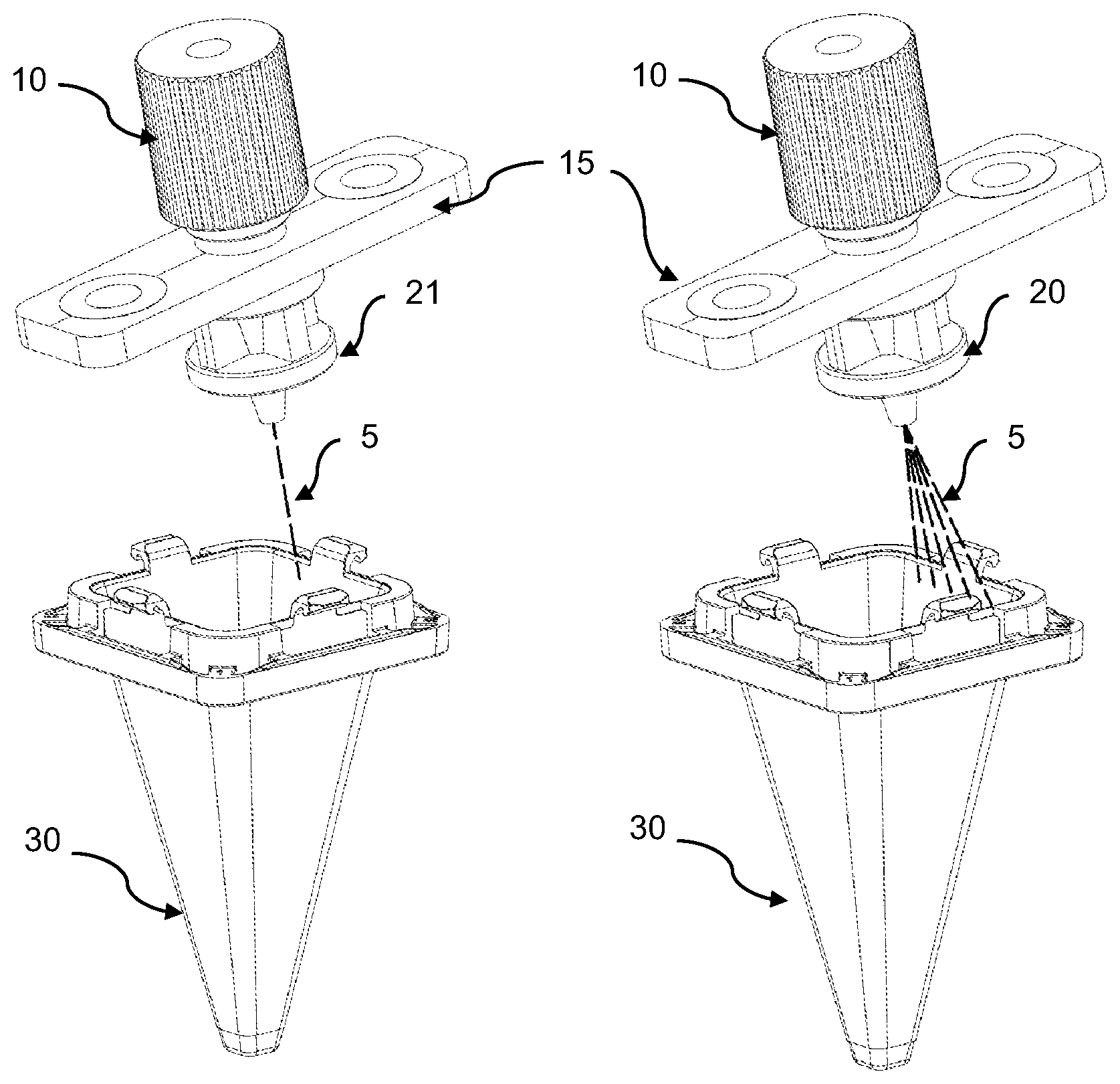 Patent US12583020 Figure 1 – Method and device for purifying fluids in a container