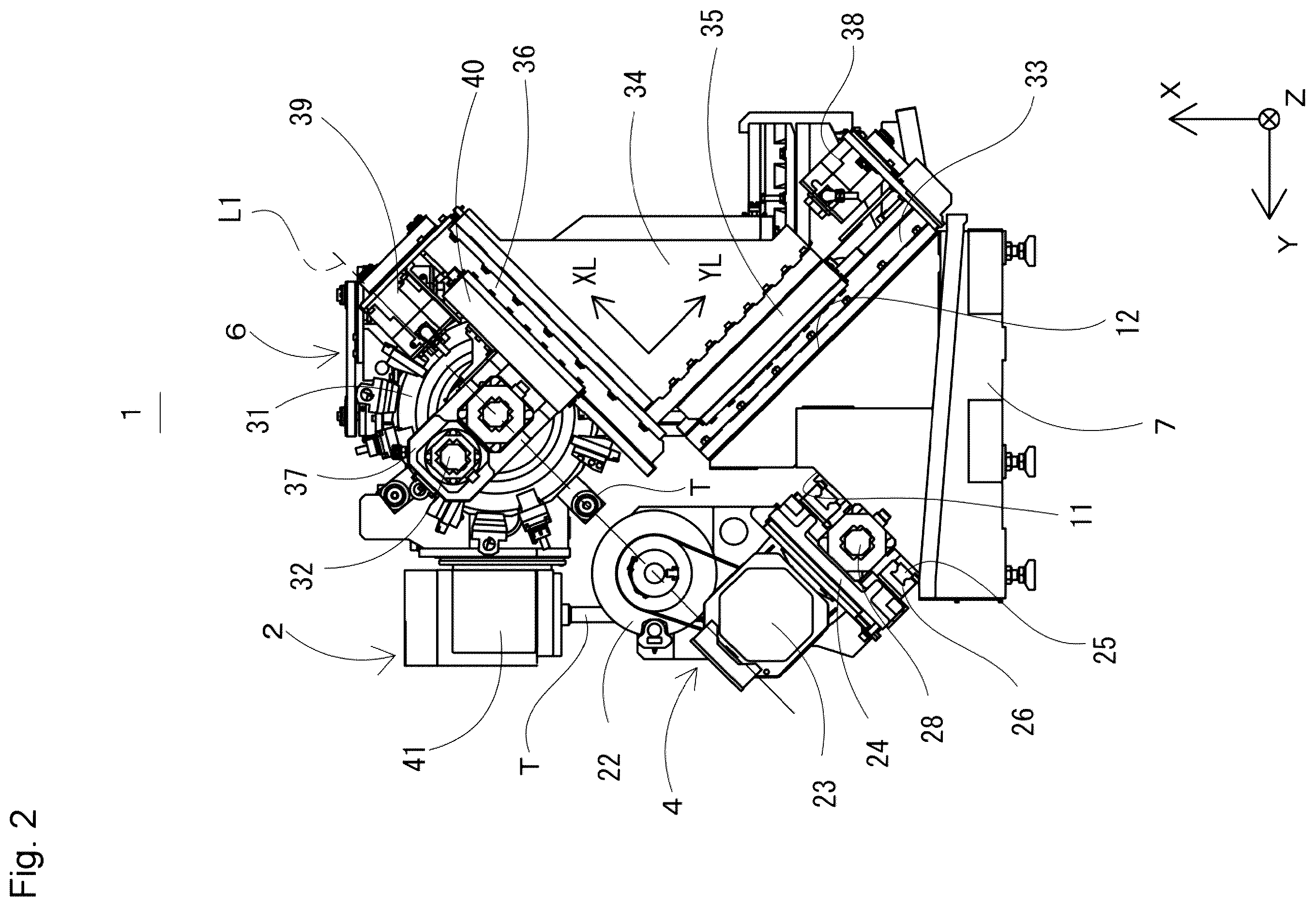 Patent US12583035 Figure 2 – Combined processing machine