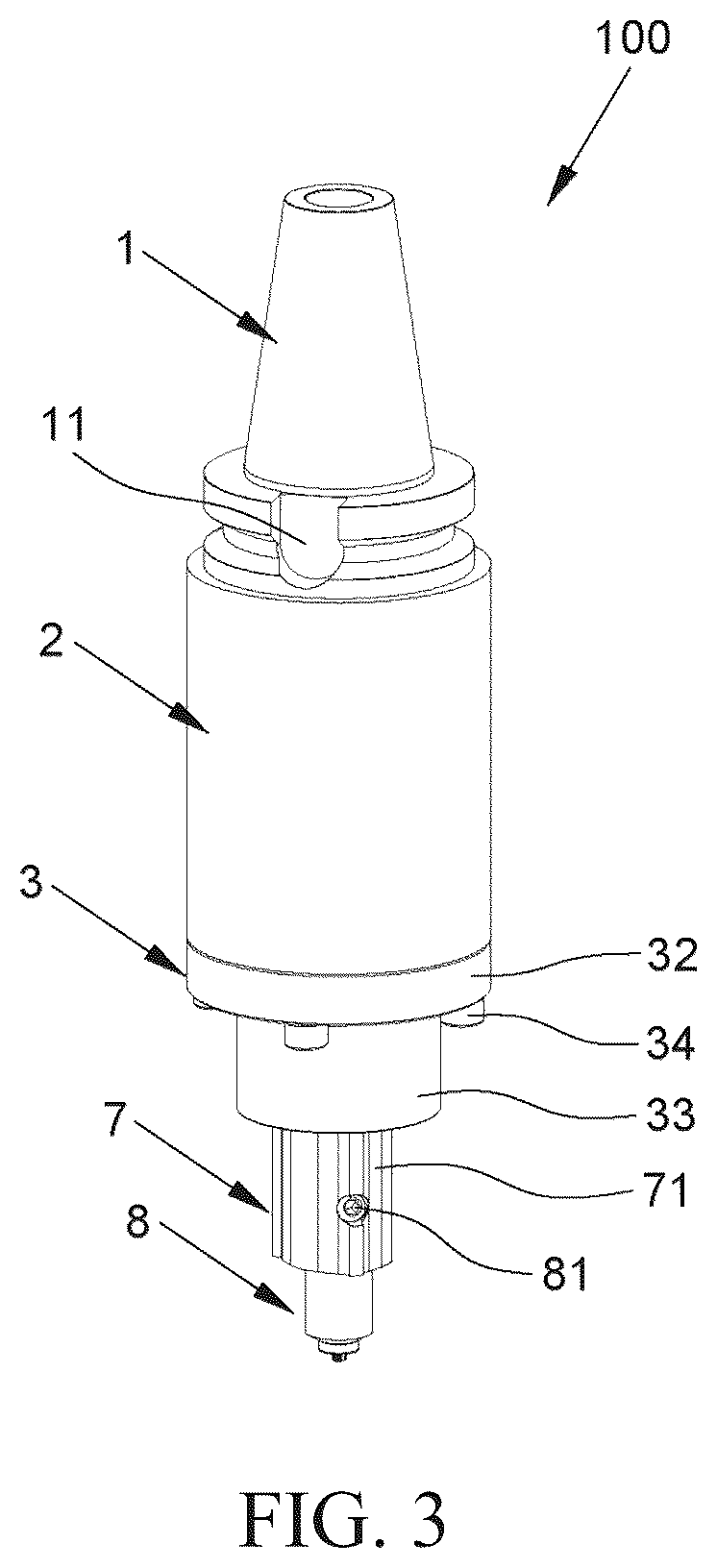 Patent US12583054 Figure 3 – Adaptive tool holder for robotic arm