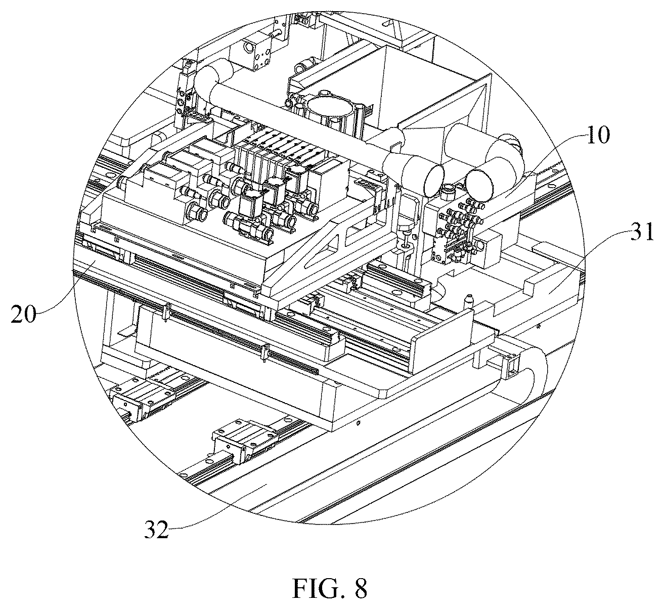 Patent US12583063 Figure 8 – Press plate module, production line, and control method