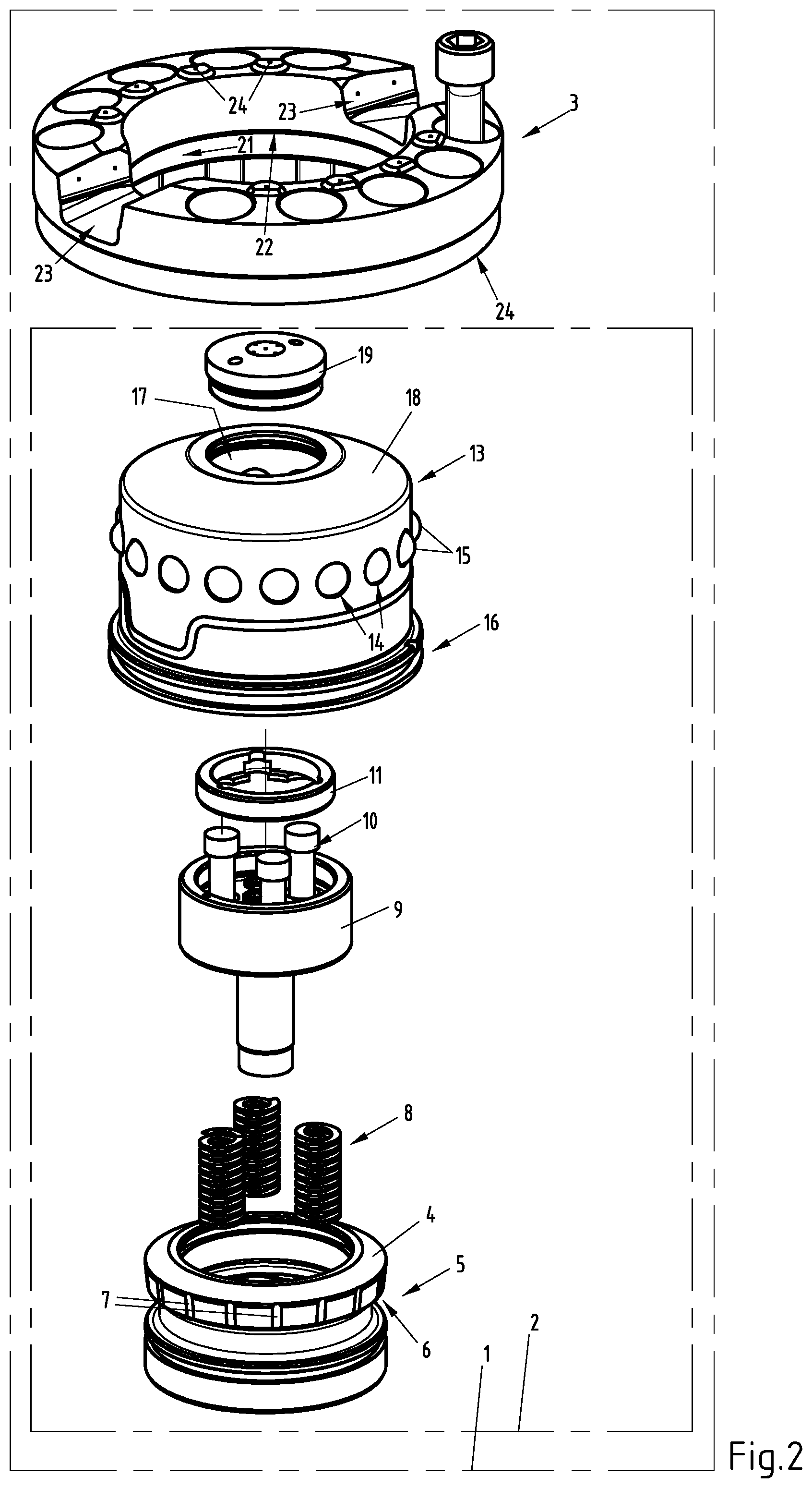 Patent US12583068 Figure 2 – Clamping arrangement